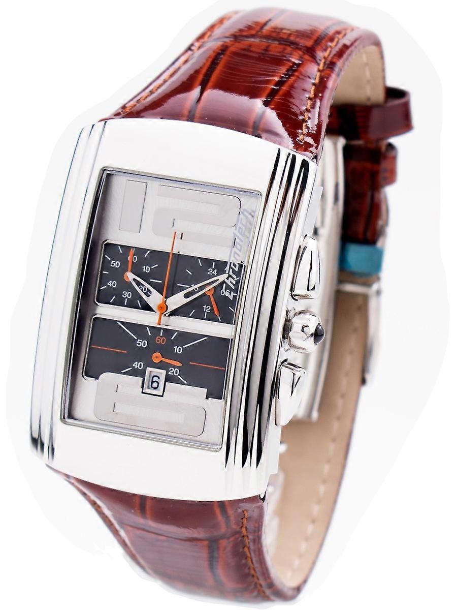 Chronotech Braun Echtes Leder CT7018M-03MT Herrenuhr