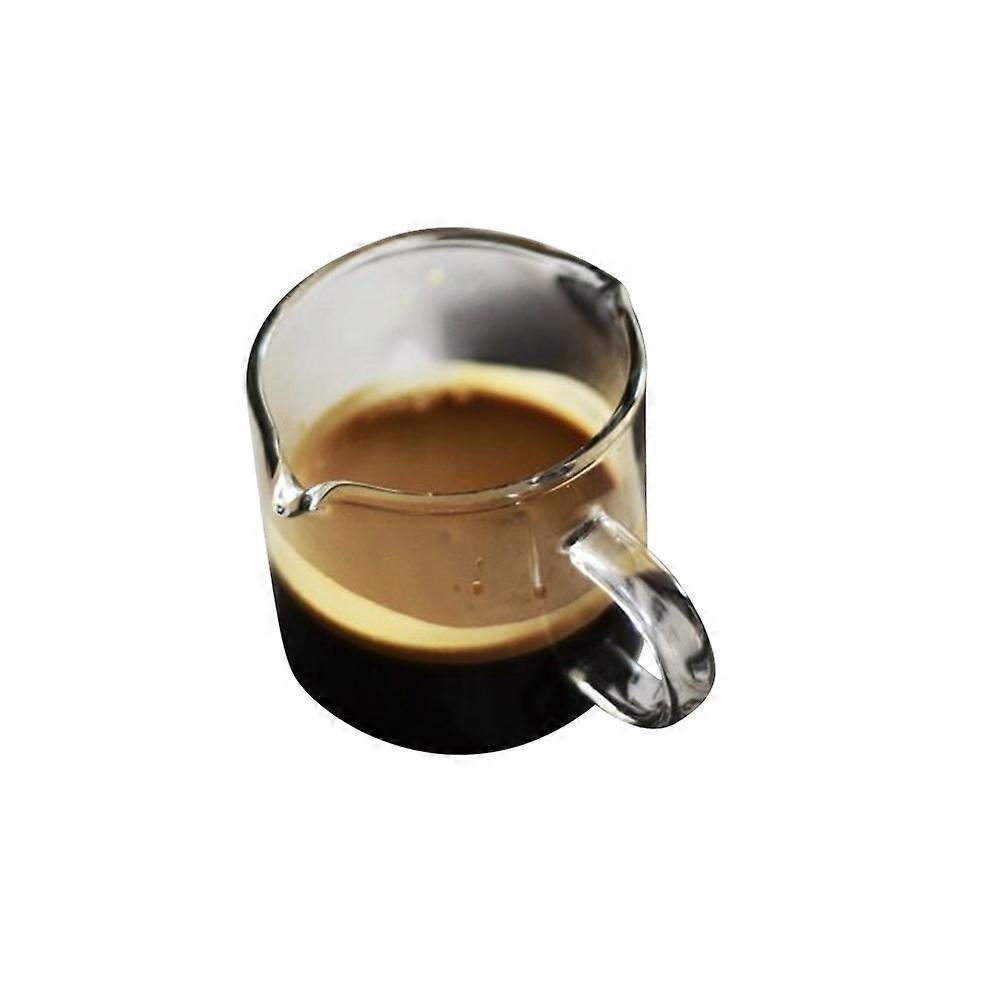 120ml Glass Espresso Measuring Cup Double Mouth Glass Milk Jug with Handle Glass Scale Measuring Mugs