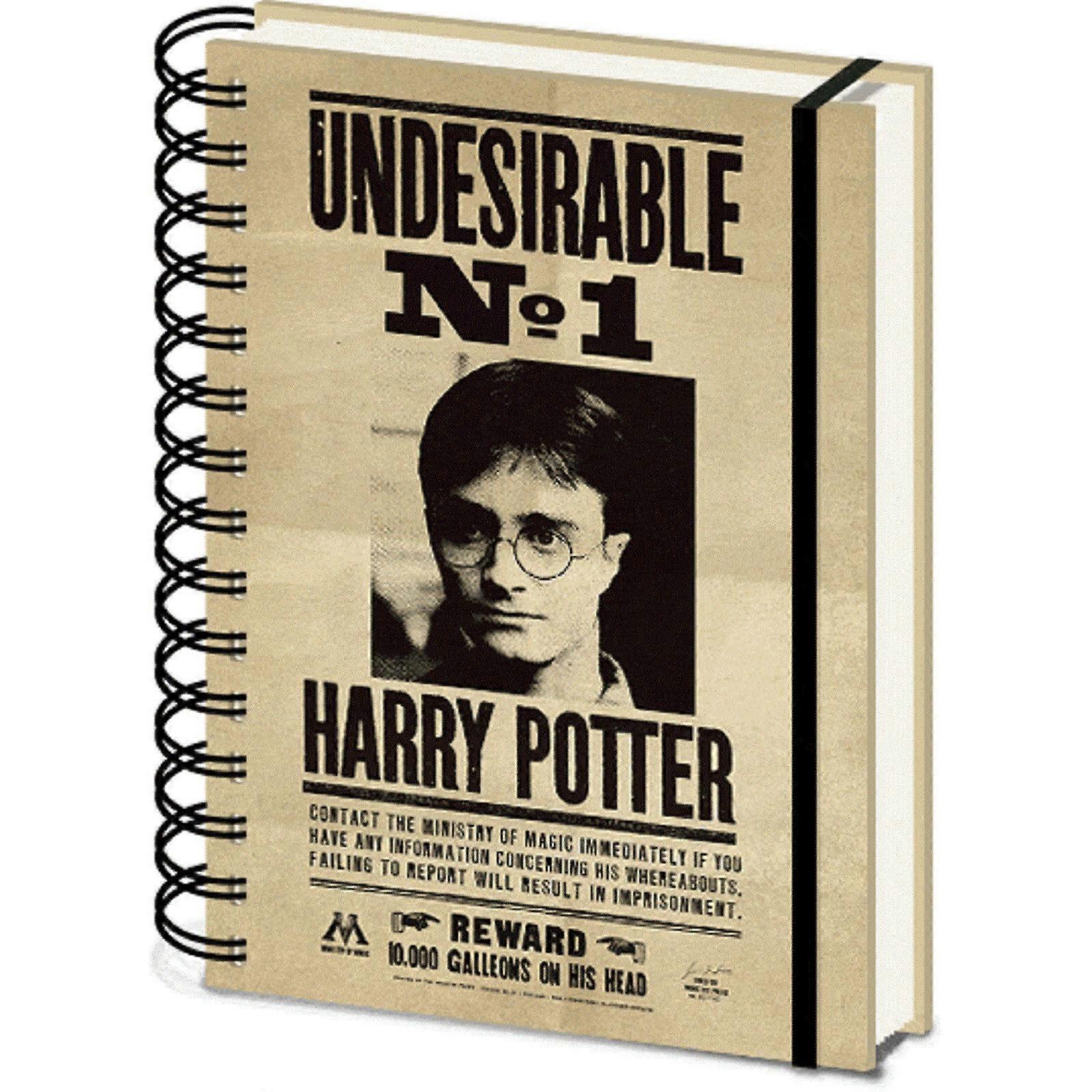 Harry Potter Wanted Poster A5 Wired Notebook Einheitsgröße Beige Beige/Schwarz Einheitsgröße