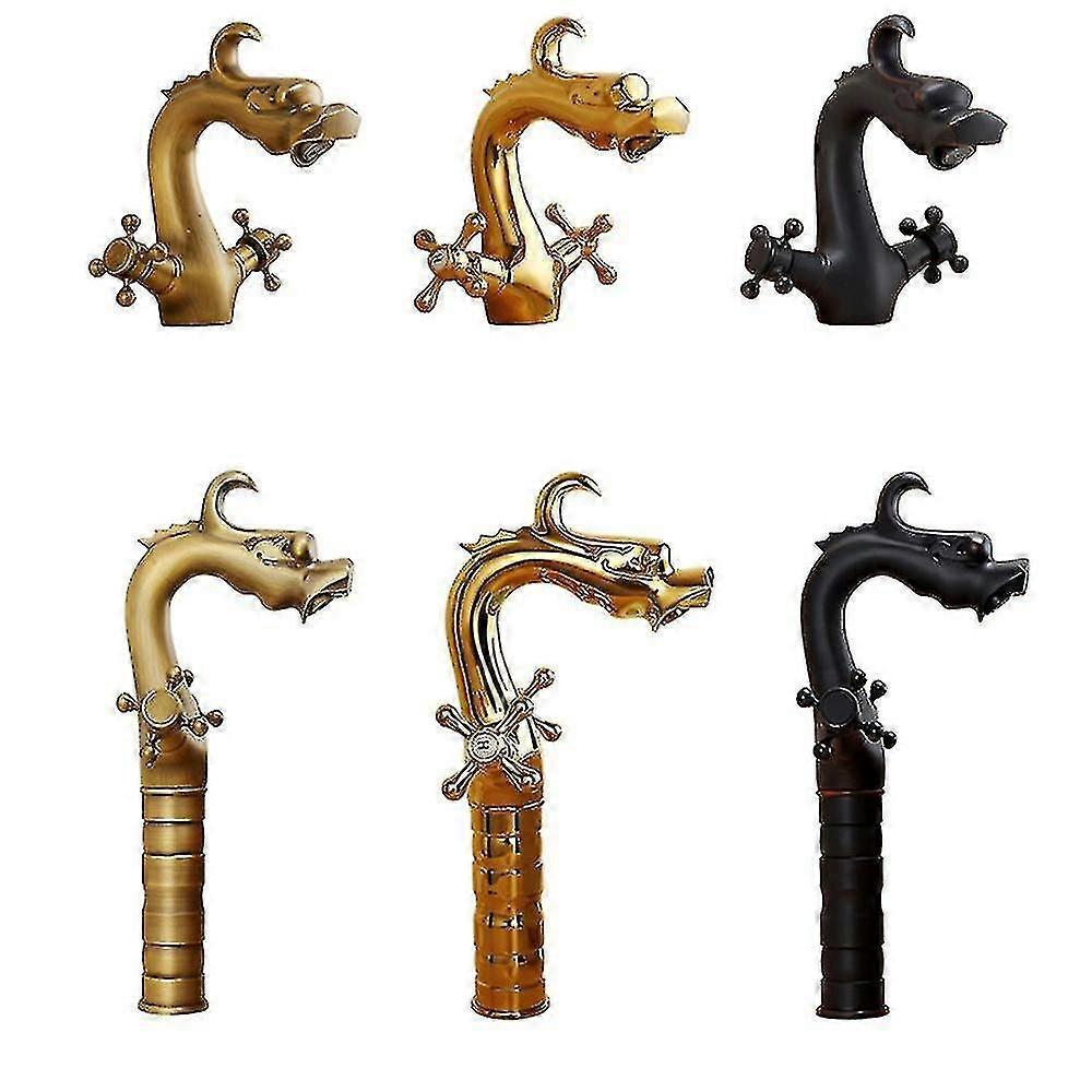 Deck Mount 2 Knobs Bathroom Sink Faucet One Hole Vanity Basin Mixer Tap