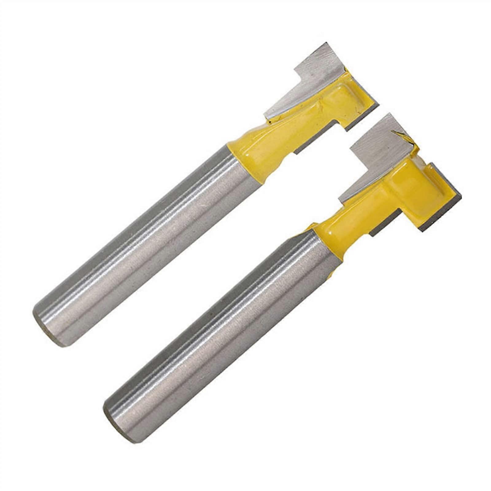T-Slot Router Bit for 1/4 Hex Bolt, 8mm Size, 1/4 Inch Shank, Set of 2, Compatible with Various Materials