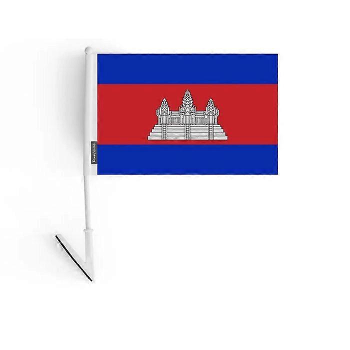 Adhesive Flag – Cambodia – 14 x 21 cm – Soft Polyester – Easy to Stick – 5 pieces