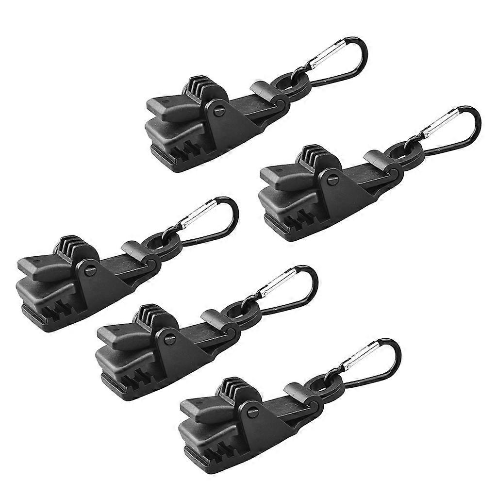 5 Pcs Tarp Clips with Carabiner Heavy Duty Press-Lock Grip Awning Canopy Clamp Multicolor