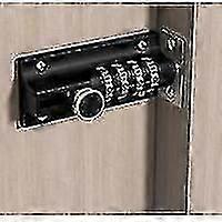 Combination Lock Latch 4 Digit Combination Lock Mechanical Code Door Lock Keyless Slide Lockblack