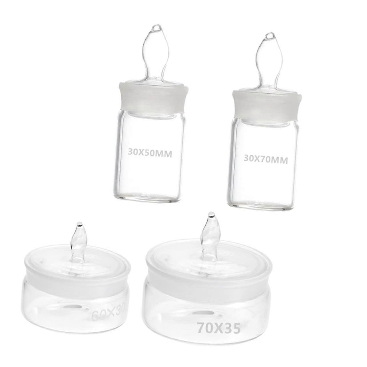 Accurate Weighing Bottles Lab Glassware Set for Low and High Specific Gravity, Durable Borosilicate Glass, 100ml-500ml Sizes