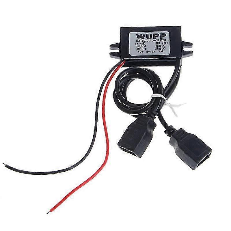DC-DC Buck Converter Module 12 to 5V Dual USB Port Voltage Step Down Connector