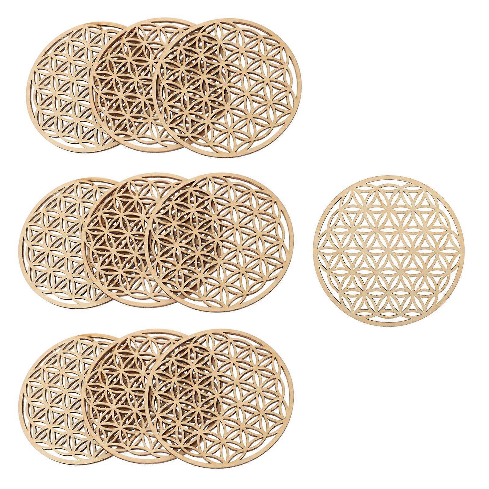 Golden Composite Drink Coasters with Heat Protection for Home Use 10pcs Round Mats