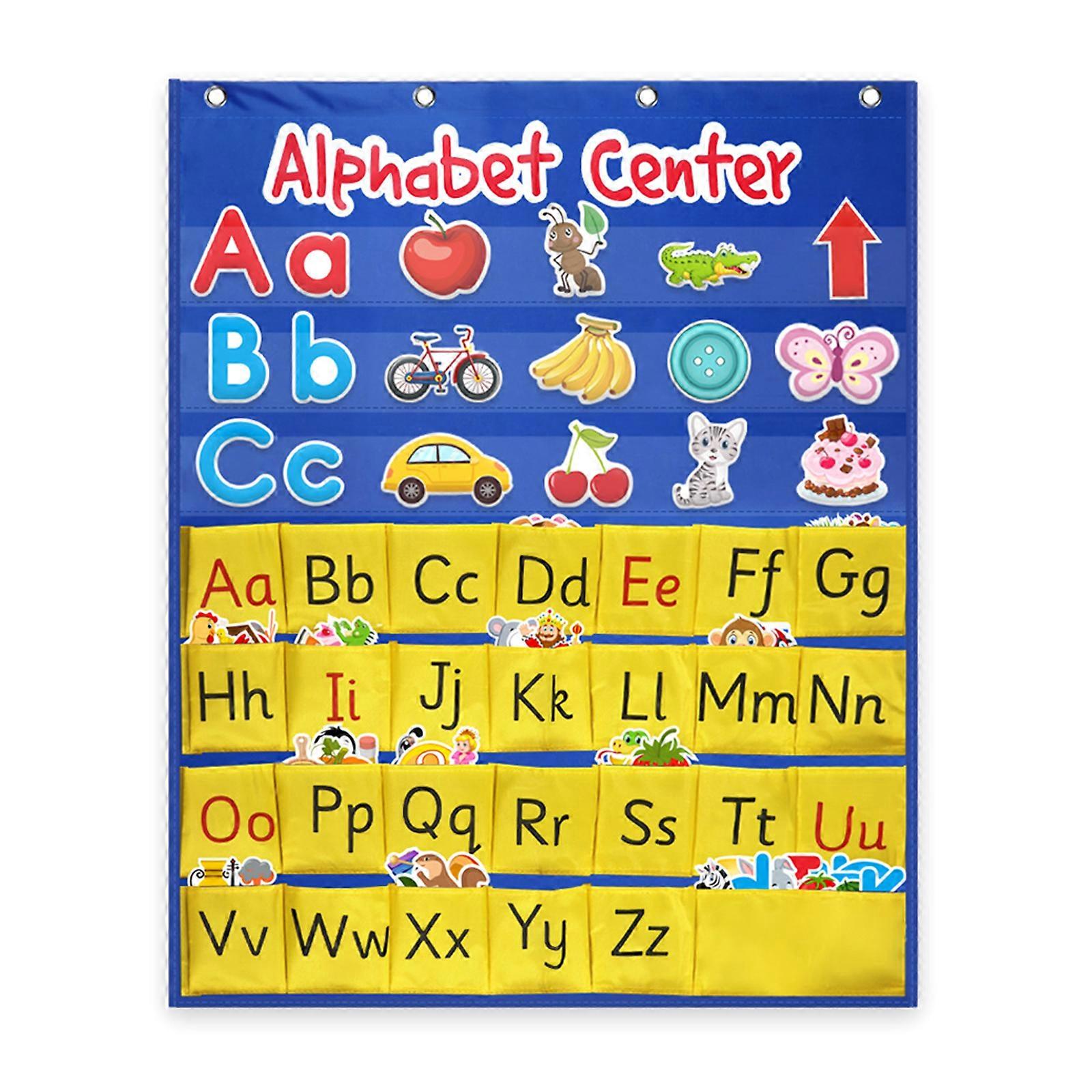 Alphabets Center Pocket Chart Letter Recognition Toy ABC Chart for Child Alphabets Learning Writing with Early Education Multicolor