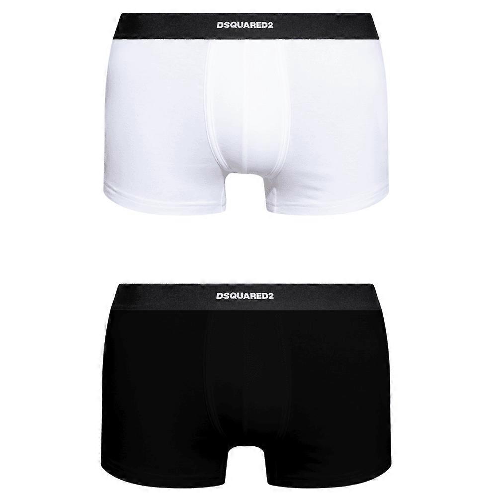 Herren DSQUARED2 Baumwolle 2er-Pack Schwarz/Weiß Boxershorts