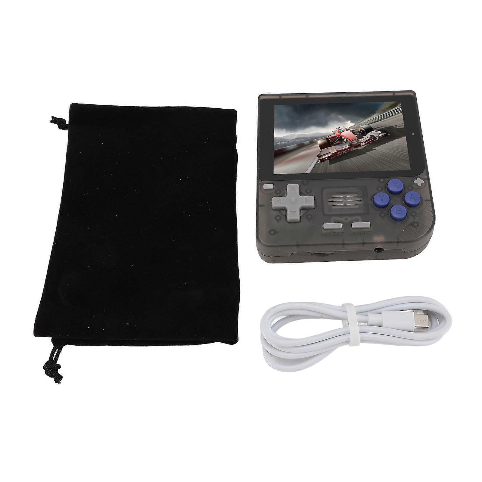 Transparent Black Handheld Game Console 64GB Quad Core CPU 3.5" IPS Screen Retro Player