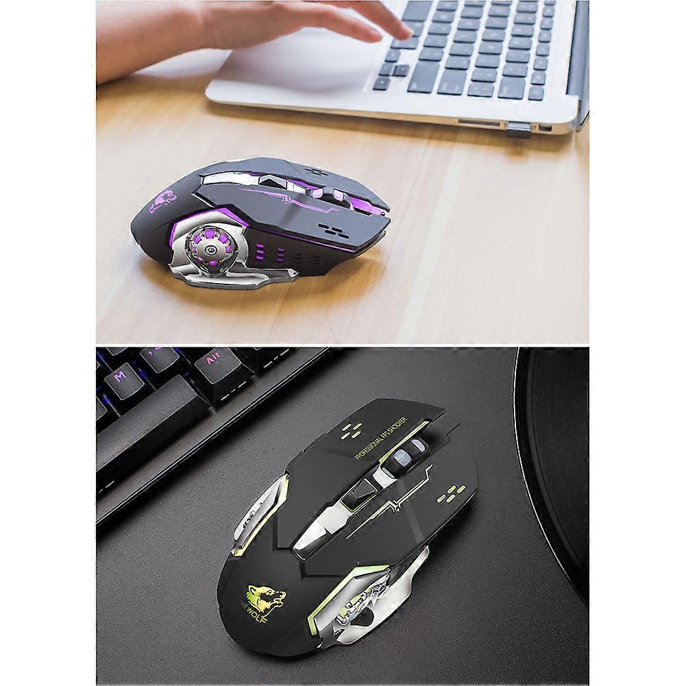 Rechargeable X8 Wireless Game Mouse Silent LED Backlit USB 1800DPI Optical Ergonomic Gaming Mouse