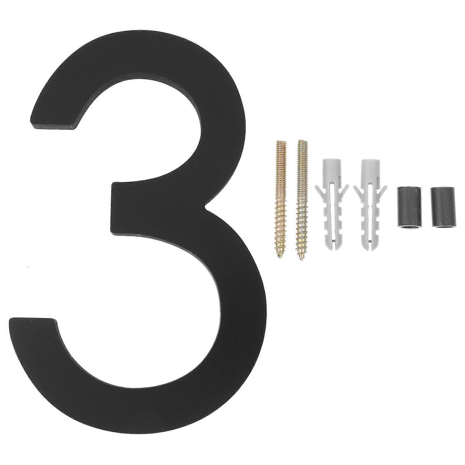 Black Acrylic and Metal House Number for Decor Durable and Safe with Strong Texture 3.5 Inches