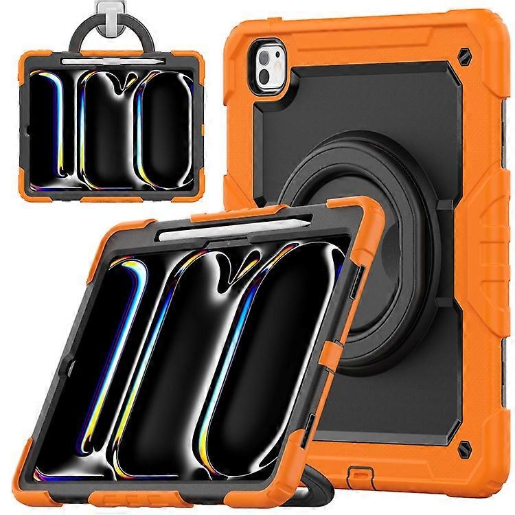 Συμβατό για iPad Pro 13 (2024) Θήκη Kickstand PC+Κάλυμμα tablet σιλικόνης με ιμάντα ώμου