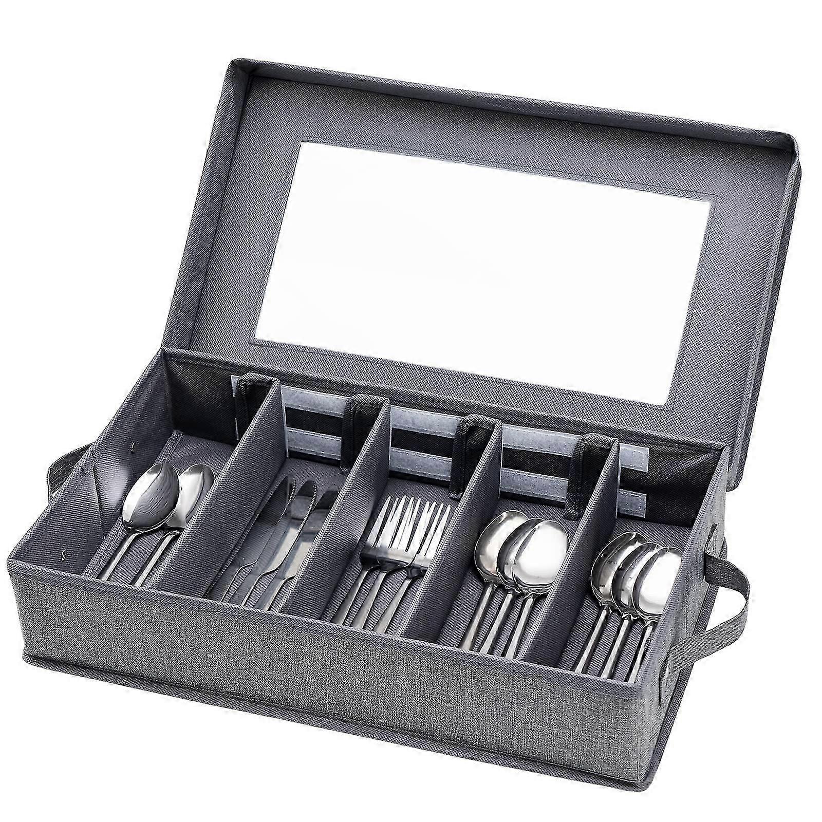 Silverware Storage Box for Cutlery and Utensils Organization