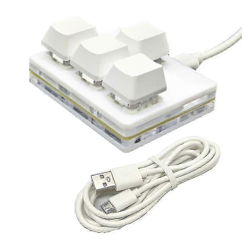 Mini USB Keyboard Designed for Creative Software, Gaming, and Customization �C 4 Programmable Mechanical Keys for Enhanced Performance and Qu