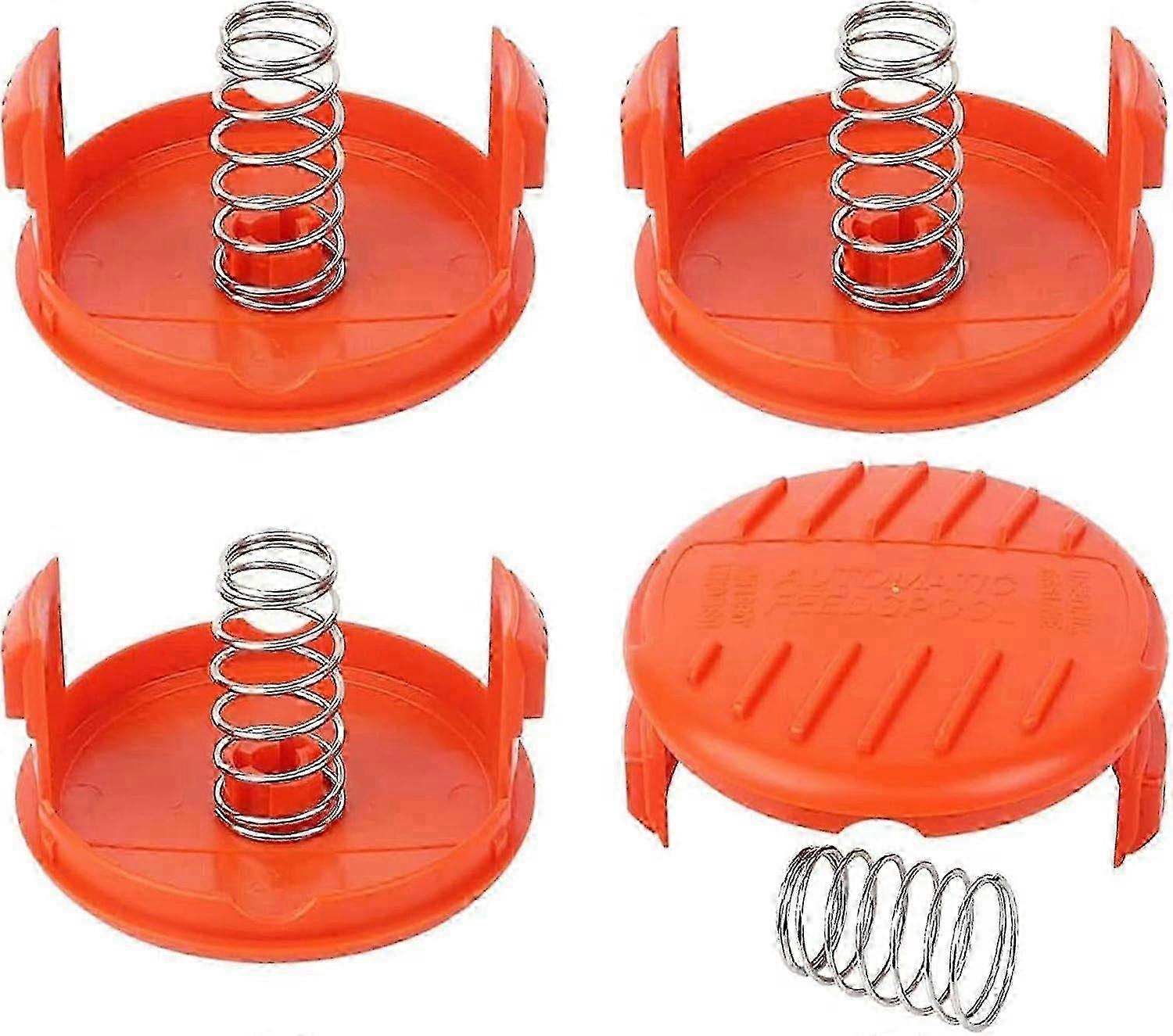 4Pcs Trimmer Spool Cap,Spool Cap,Trimmer Spool Cap Springs,String Trimmer Spool Cover,for Black Decker Lawn Mowers,RC-100-P