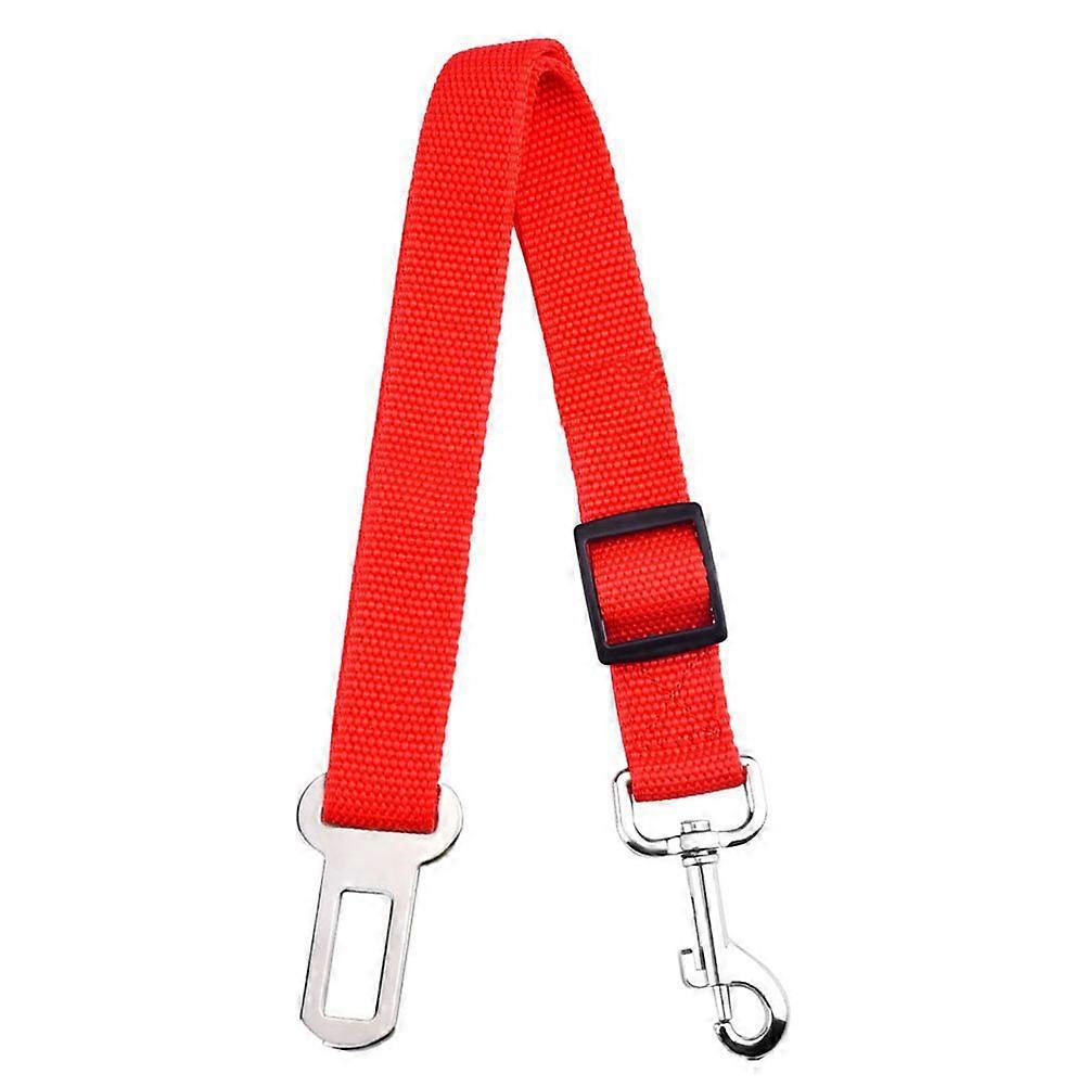 Nylon Pet Dog Car Adjustable Safety Leads Vehicle Harness Red 50.00X2.50X0.20CM Secure in Vehicle 2Set