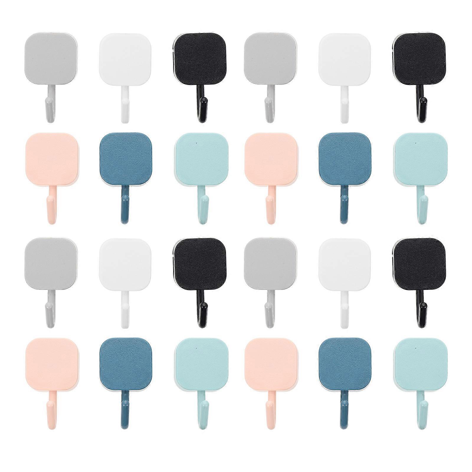 Wall Coat Hooks Multipurpose Bathroom Wardrobe Hooks White 5X3CM 30Pcs