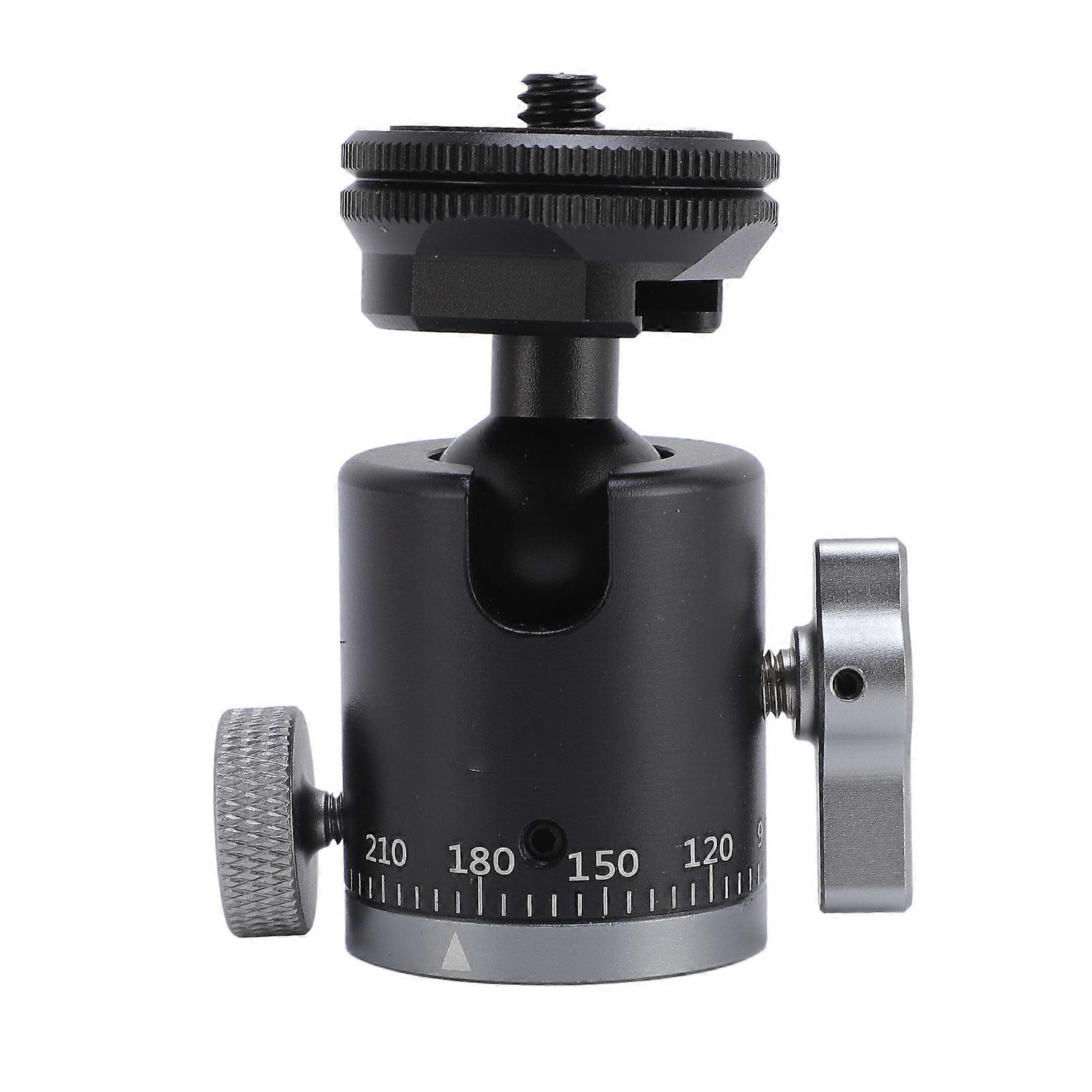 Tripod Ball Head with Cold Shoe Mount 1/4 Inch Screw Hole 360 Deg Rotating for DSLR Camera Monopod Cellphone