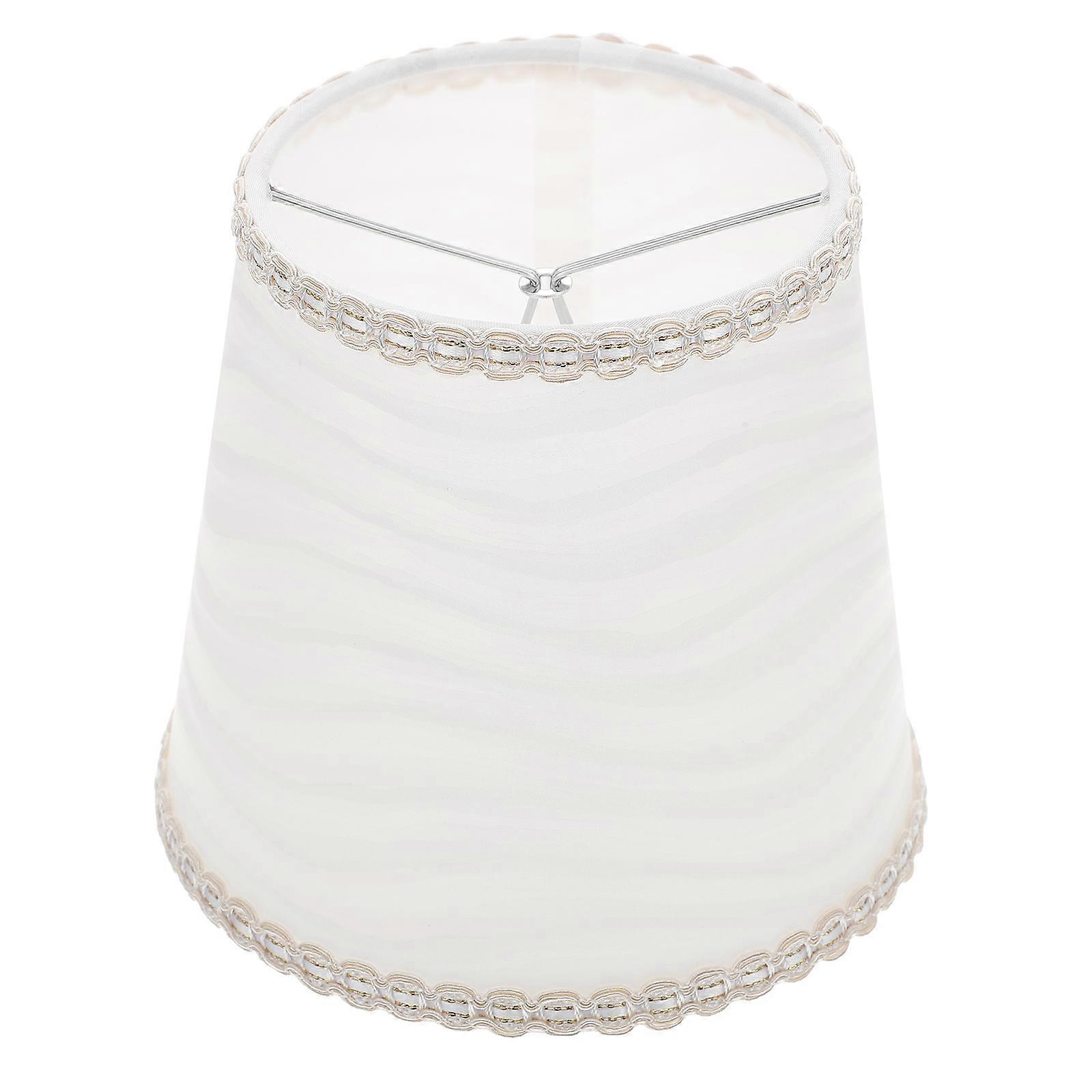 Decorative Lamp Shades European Style Cloth Lampshade Pendant Lamp Housewarming White Color Flared Fabric Design 14X14X15CM 1Pcs