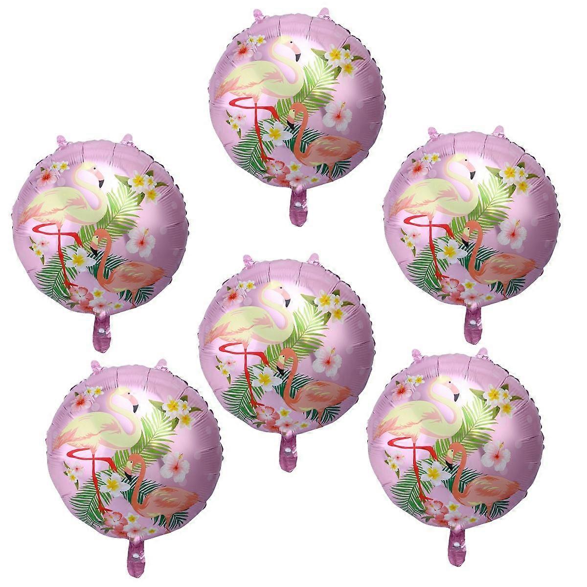 Helium Filling Flamingo Foil Balloons Pink Round Party Decorations 12Pcs 18Inch