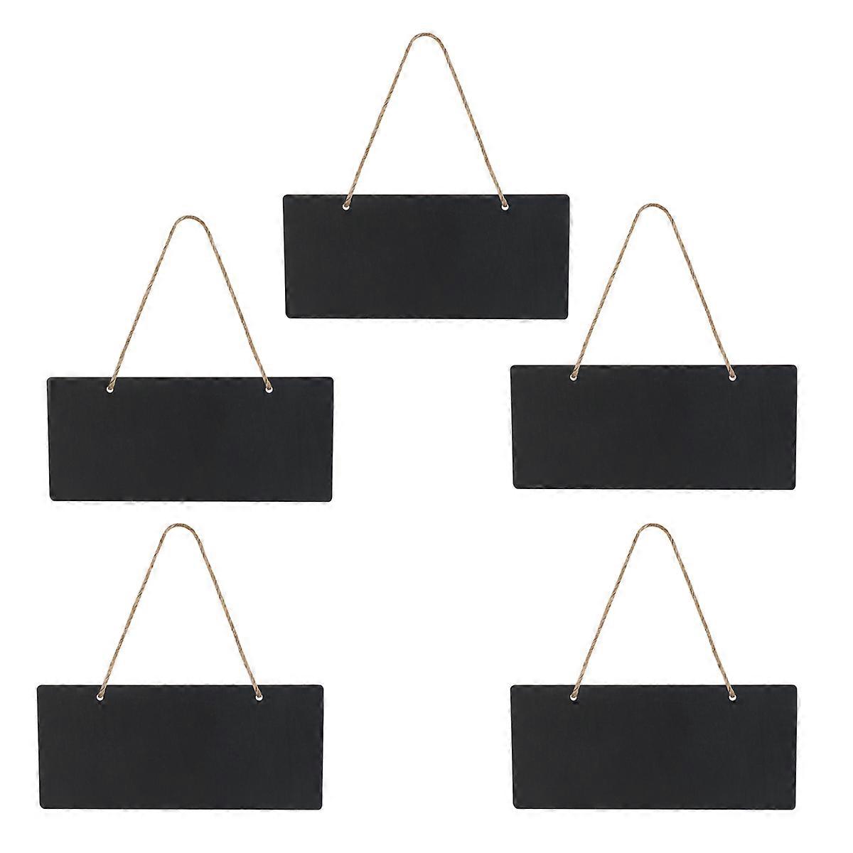 5pcs Mini Single Sided Hanging Chalkboards for Weddings, Crafts, Table Signs, and Place Cards – Narrow Trim Blackboards for Message Display