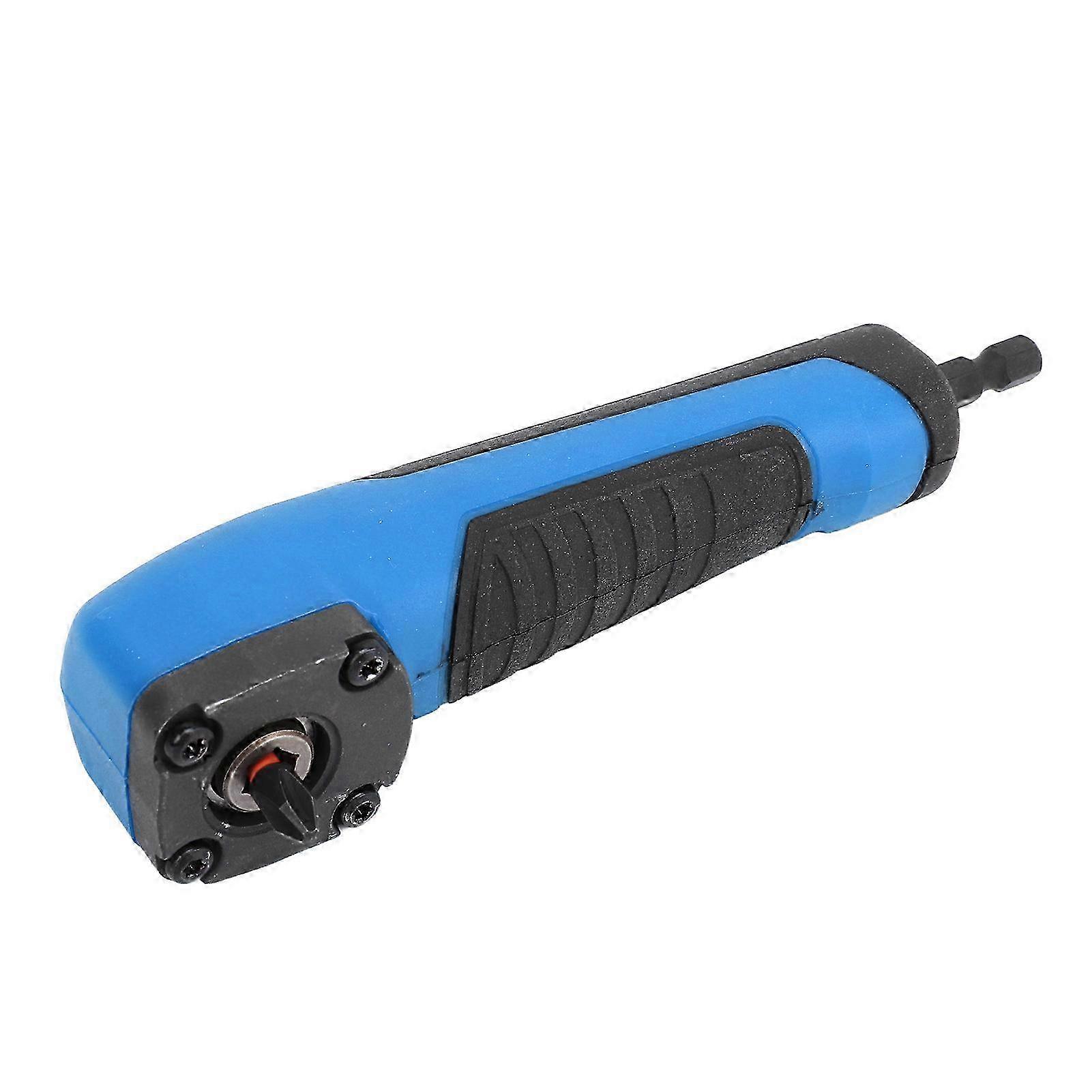 Right Angle Drill Adapter Hex Interface Electric Screwdriver Corner Attachment with Magnetic Bit Set Blue hwy