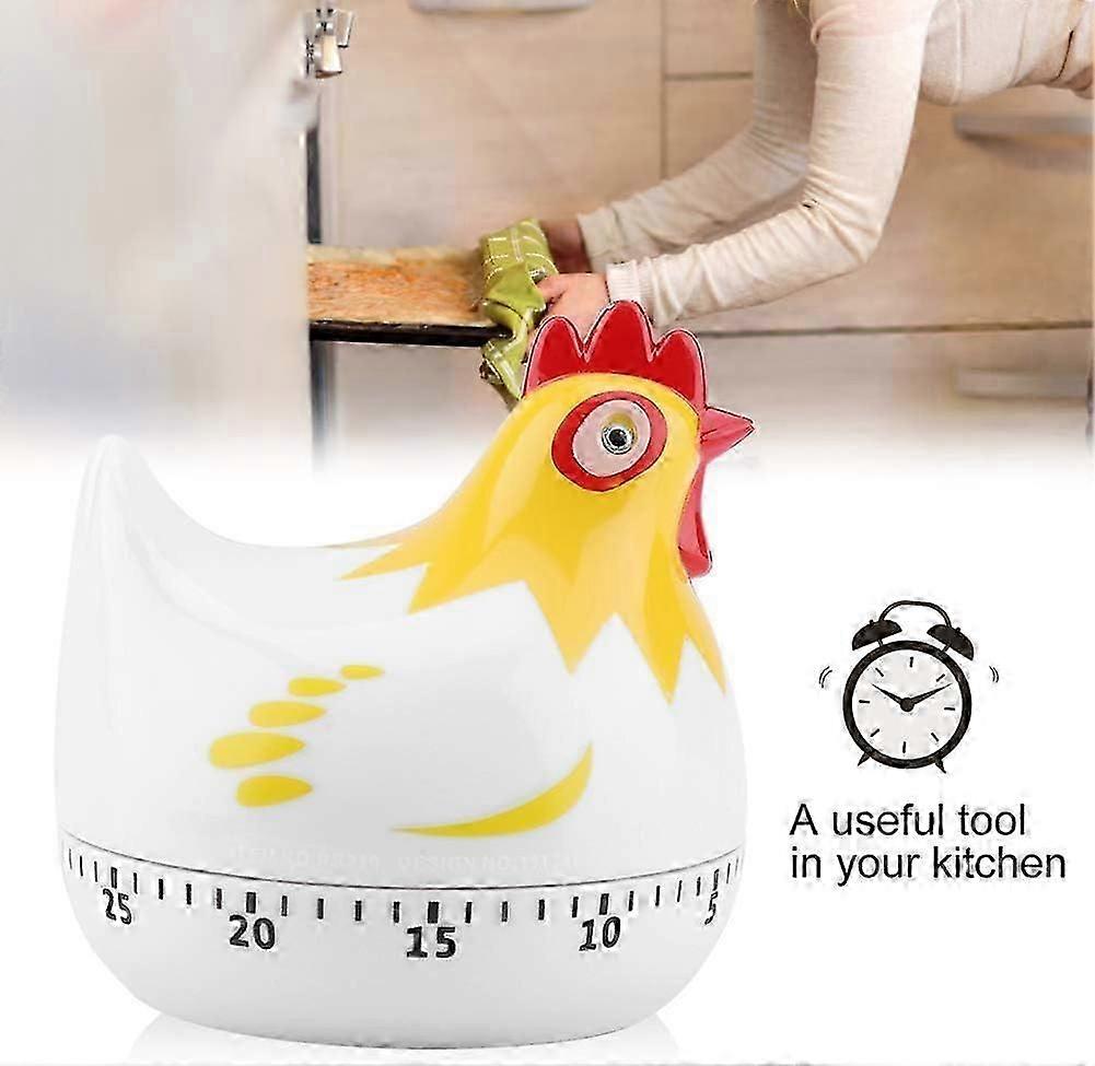 White Cartoon Chicken Shaped Kitchen Timer