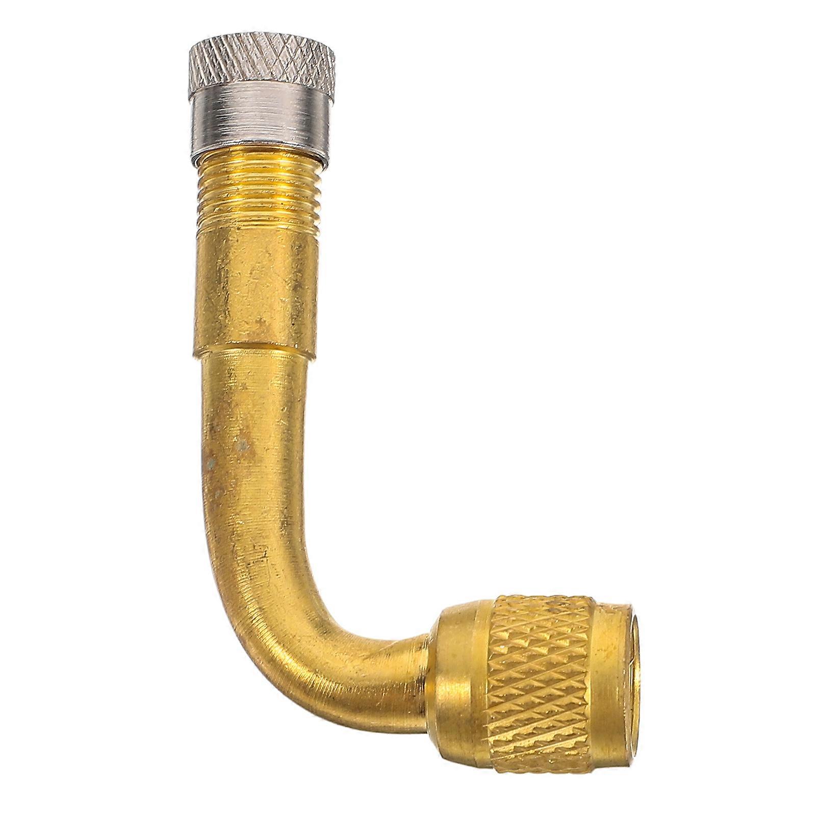 Tire Valve Extension Adapter Durable Brass Extension For Motorcycle Use Golden 4.70X2.60X1.20cm U-Shaped Dual Pulley System 1Pcs