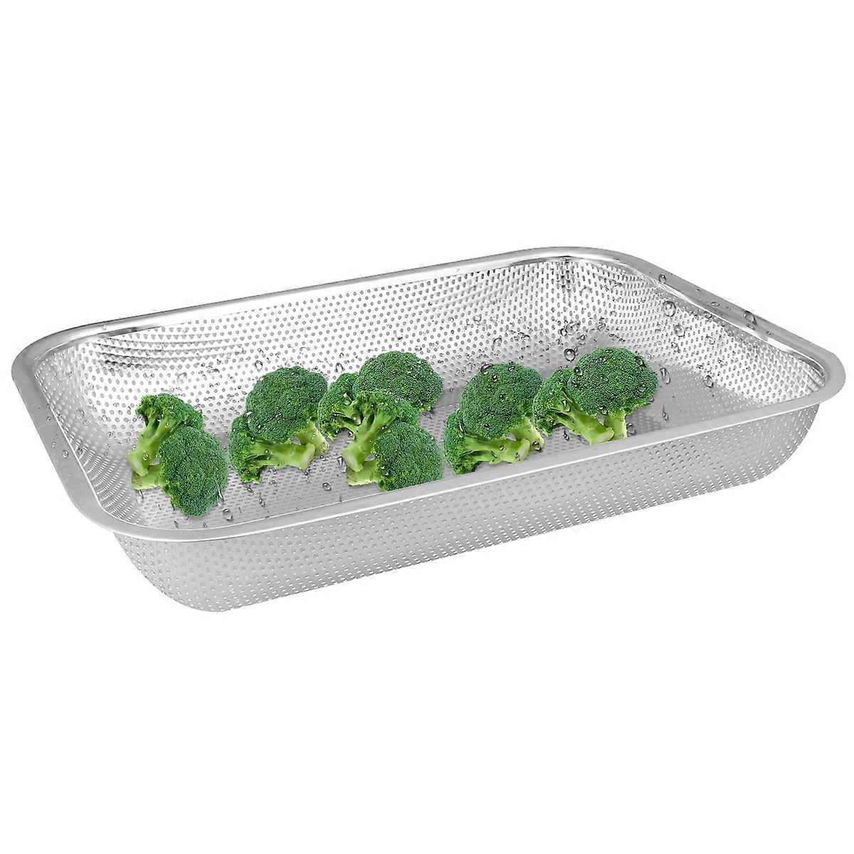 Stainless Steel Drain Basket Multi Purpose Home Kitchen Use Silver 1Set