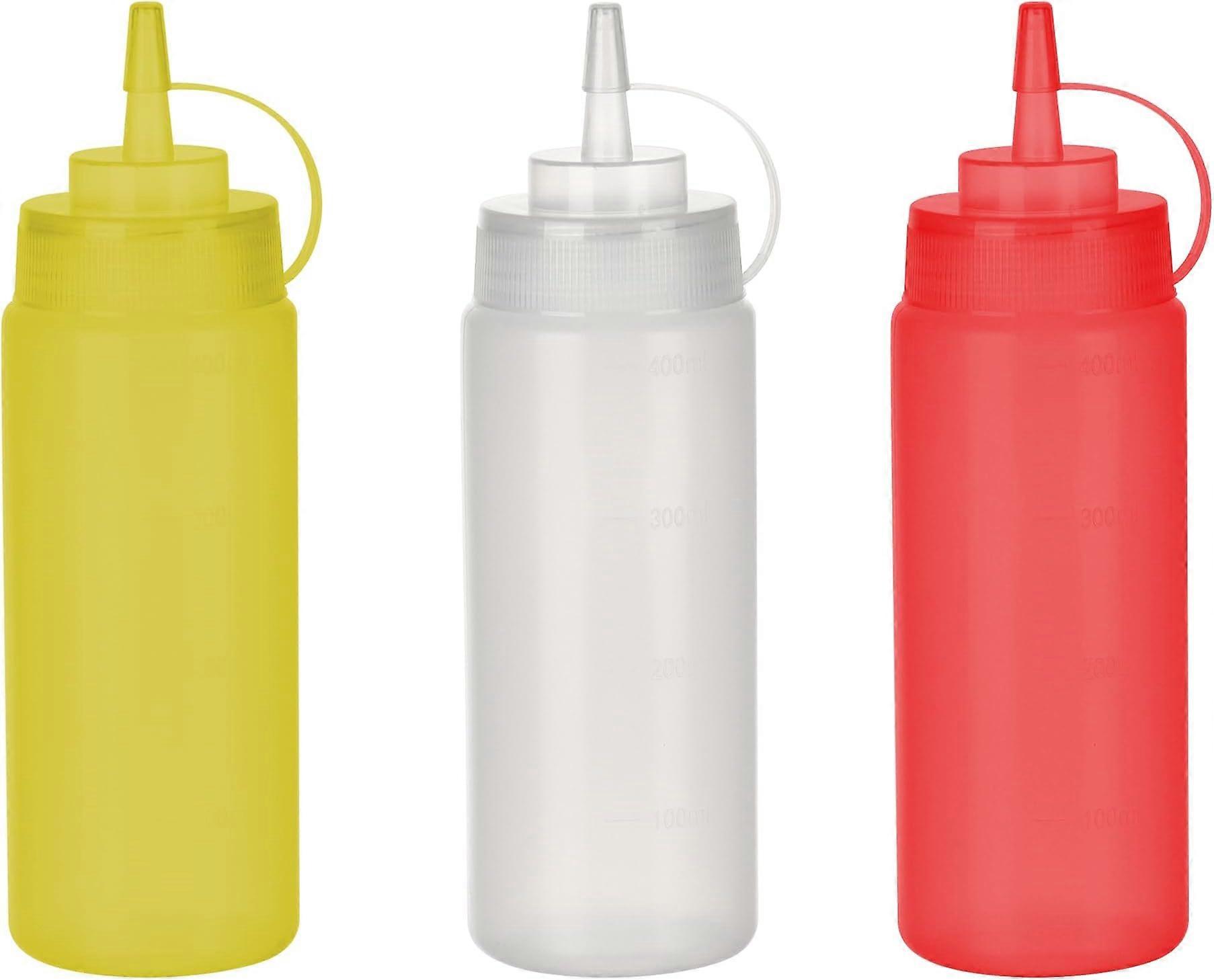 3pcs Condiment Bottles with Screw Cap, Leak Proof,Sauce Bottle