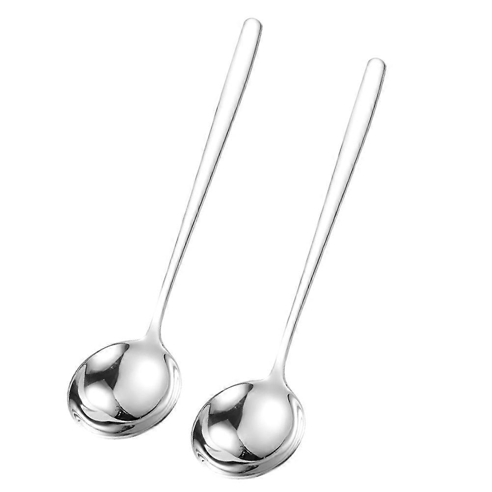 Stainless Steel Soup Ladle Set of 2 Ergonomic Long Handle, Rust Resistant, Non Slip Grip for Hot Soup Serving and Cooking at Home