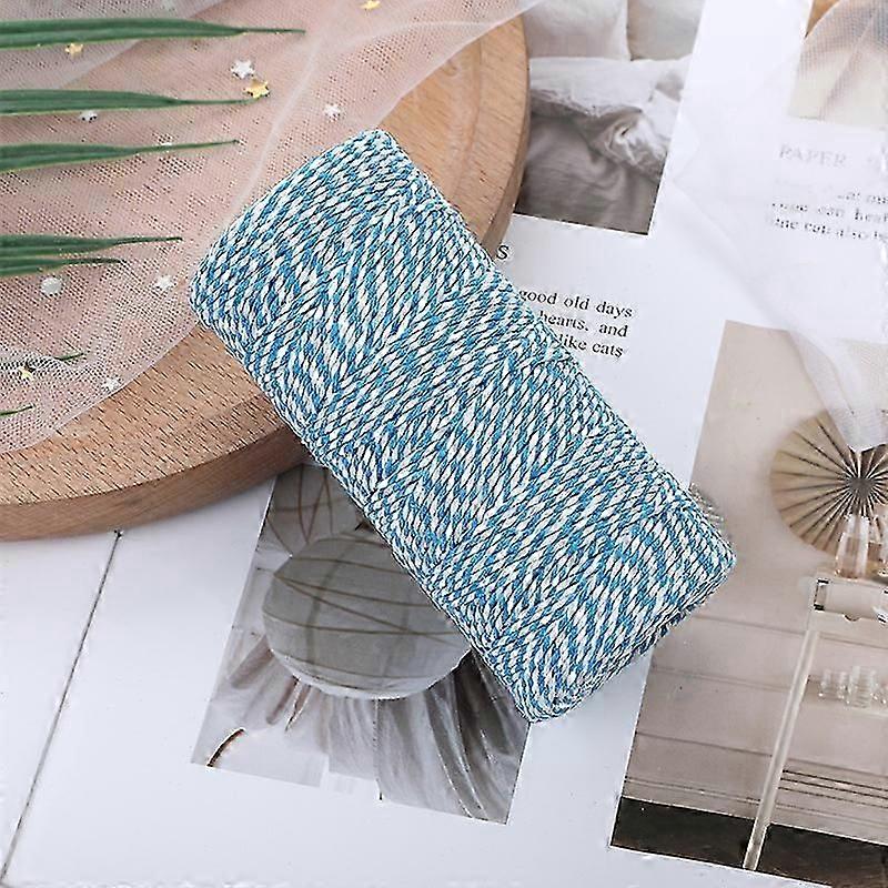 Cooking Twine, 2 Ply 328 Feet Twine Rope, Twine String for DIY Art Crafts, Gardening, Card, Letter, Packing Materials (1 PCS,sky blue)