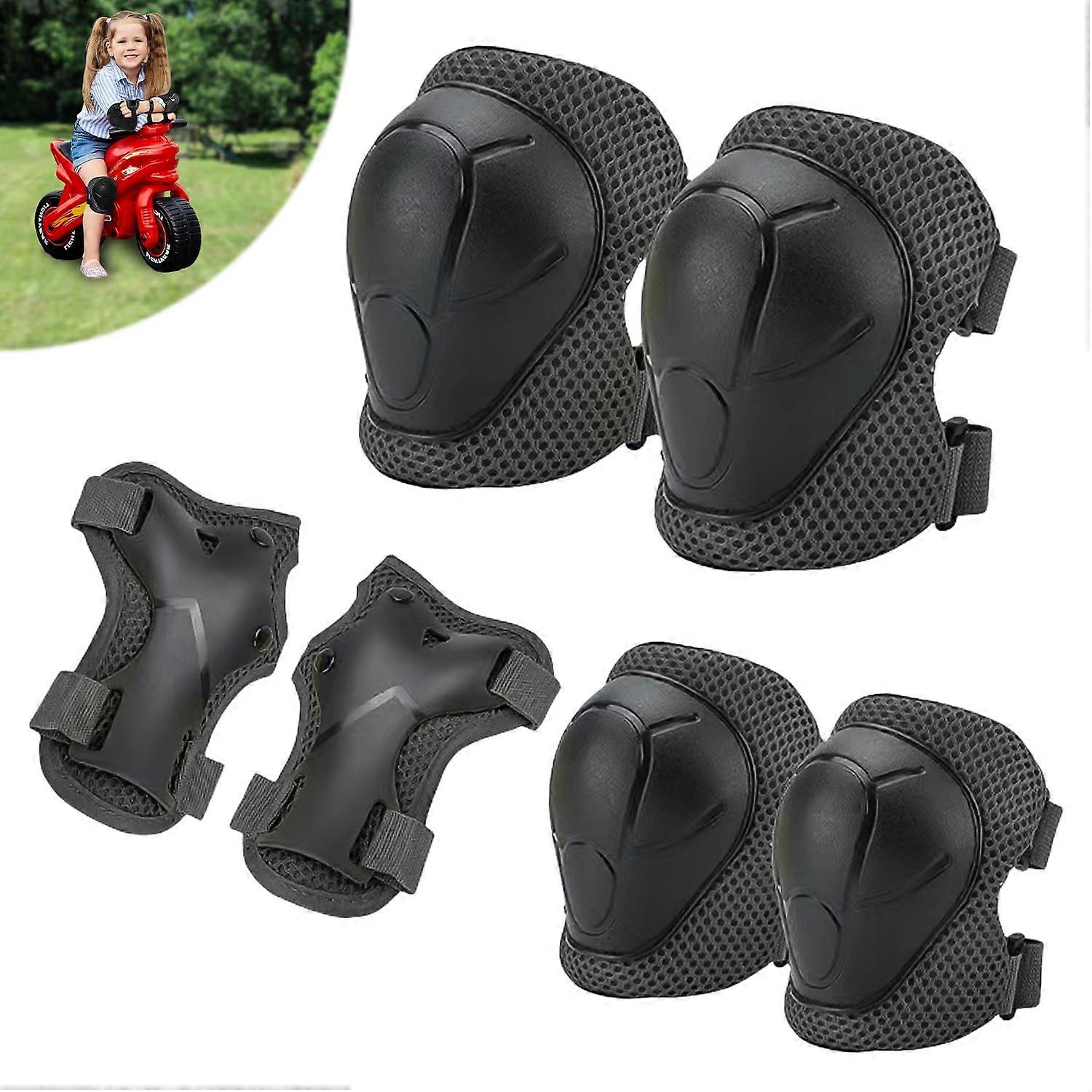 s Protector Set: Knee Pads, Elbow Pads, Wrist Guards, 6 in 1 for Skating