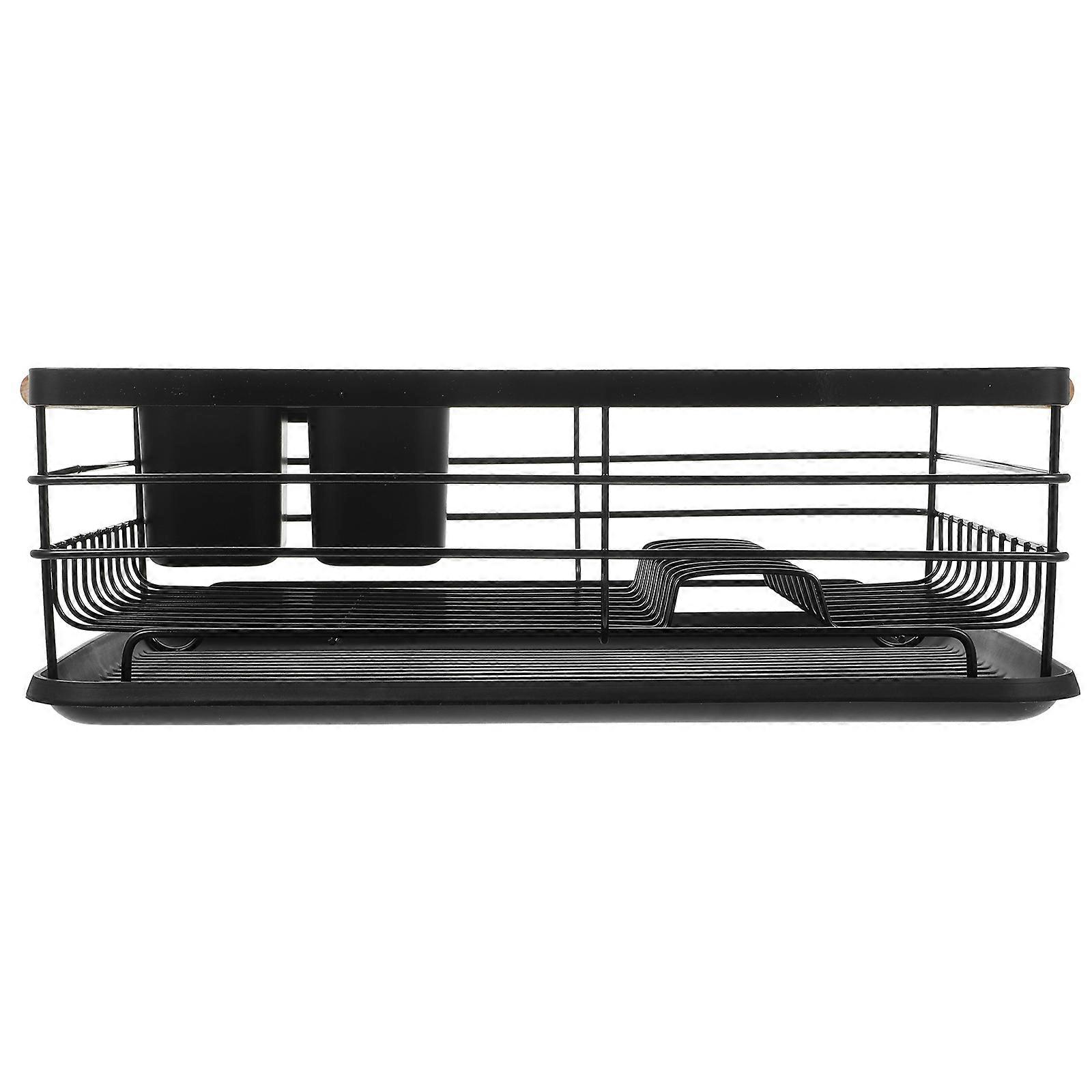Dish Drying Racks Utensils Drying Rack Kitchen 43X30.5X14CM Black PP Storage 1Pack