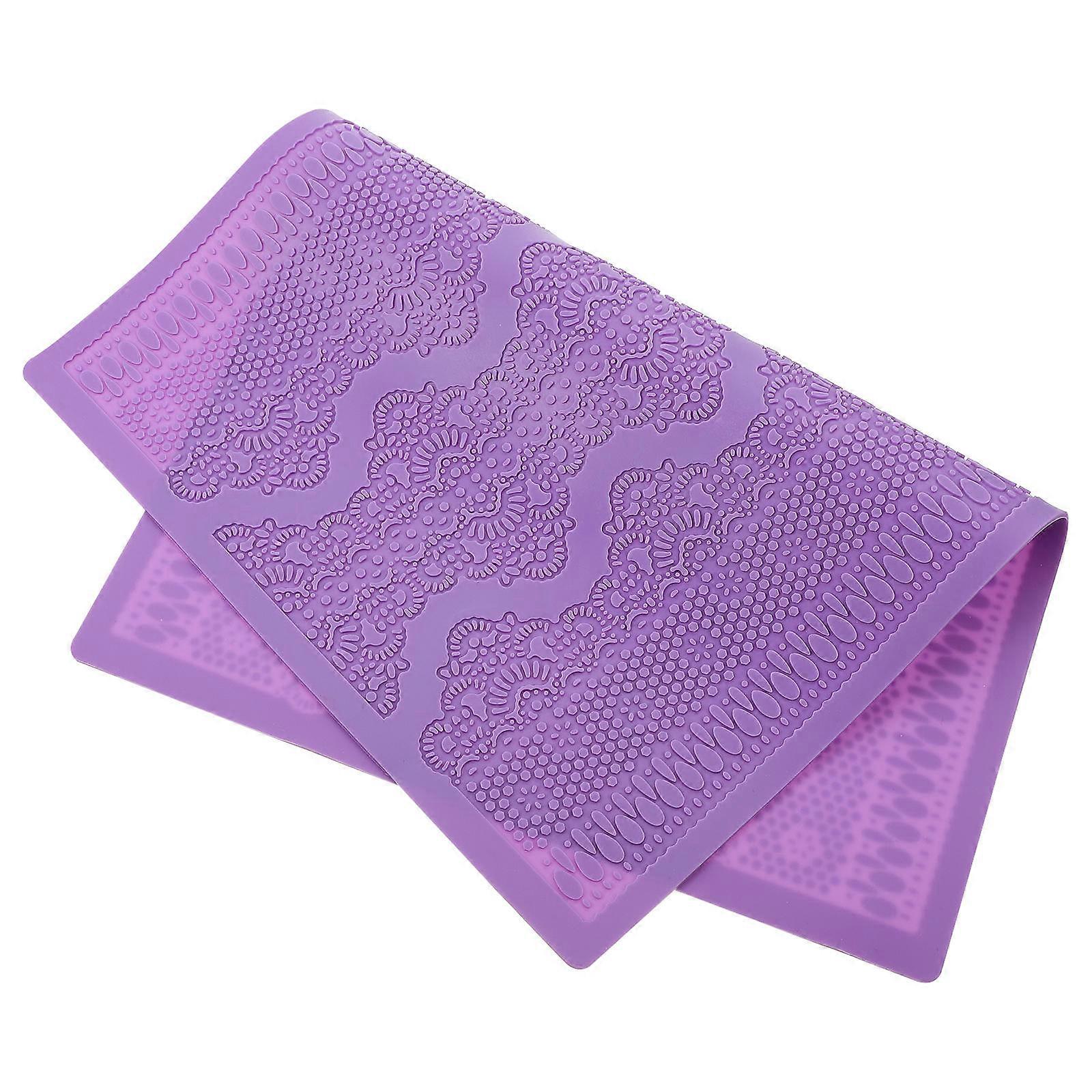 Cake Decorating Stencil Purple Rectangular Baking Tool For Home Bakers 1Pack