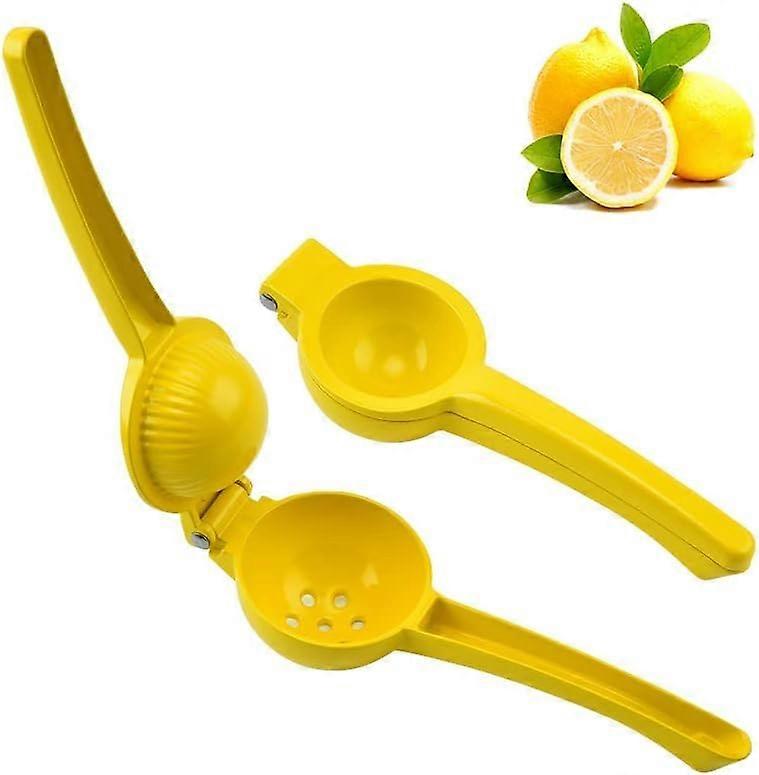 Lemon Squeezer - Metal Lime Squeezer Manual Citrus Juicer with Handle - Heavy Duty Yellow Orange Juicer for Home Use