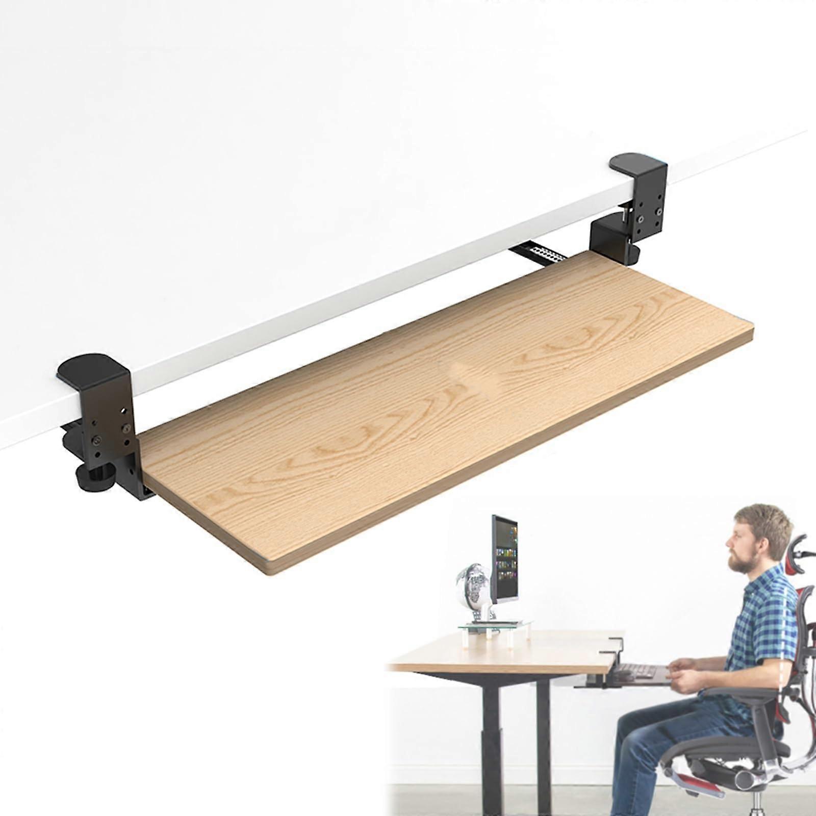Adjustable keyboard holder, pullout platform under desk, armrest tray for extension