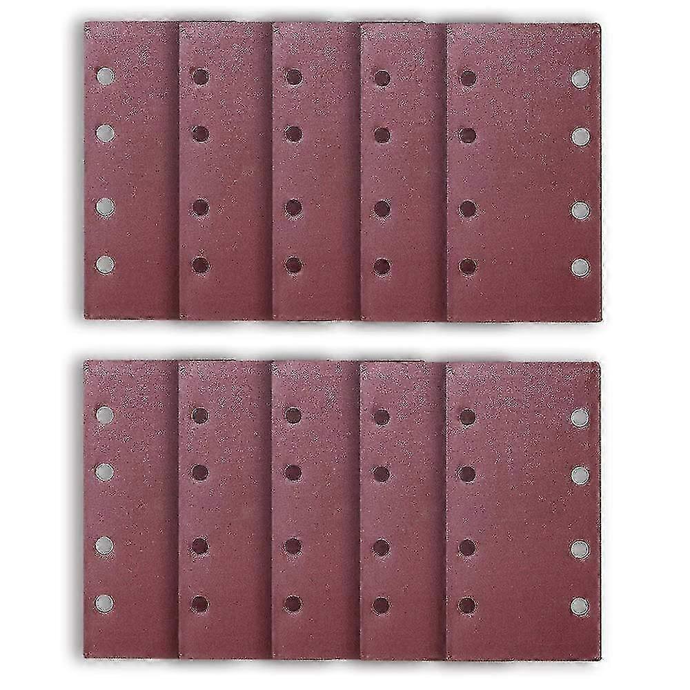 10pcs 93x185mm Sandpaper Sanding Paper 8 Holes Loop Sand Sheet Punched 400 Grit Suitable for Rectangular Orbital Sander