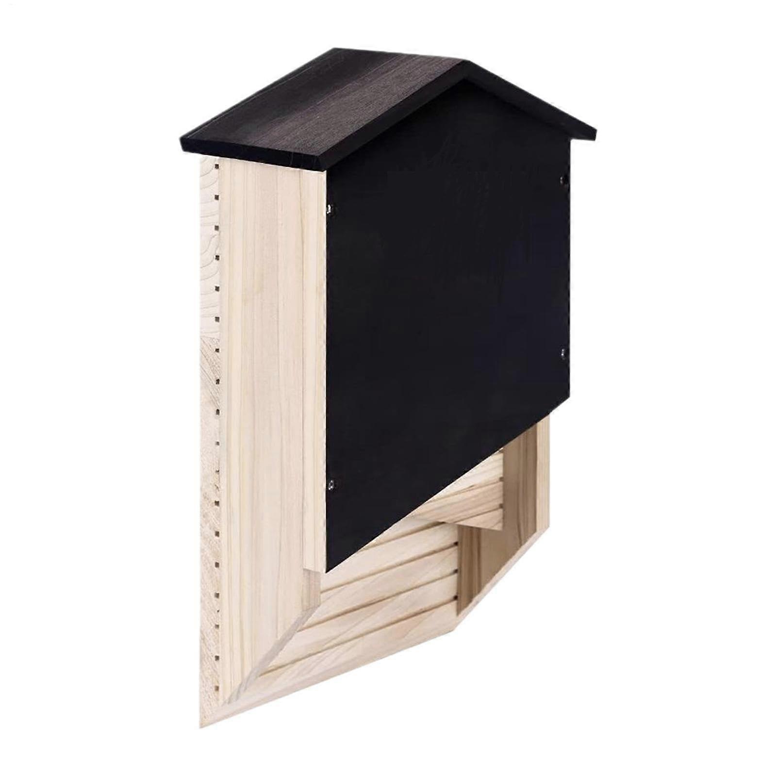 Outside Bat House - Wooden Habitat for Bat Colony - Reusable Double Layer Design for Winter Hibernation - Garden Protection