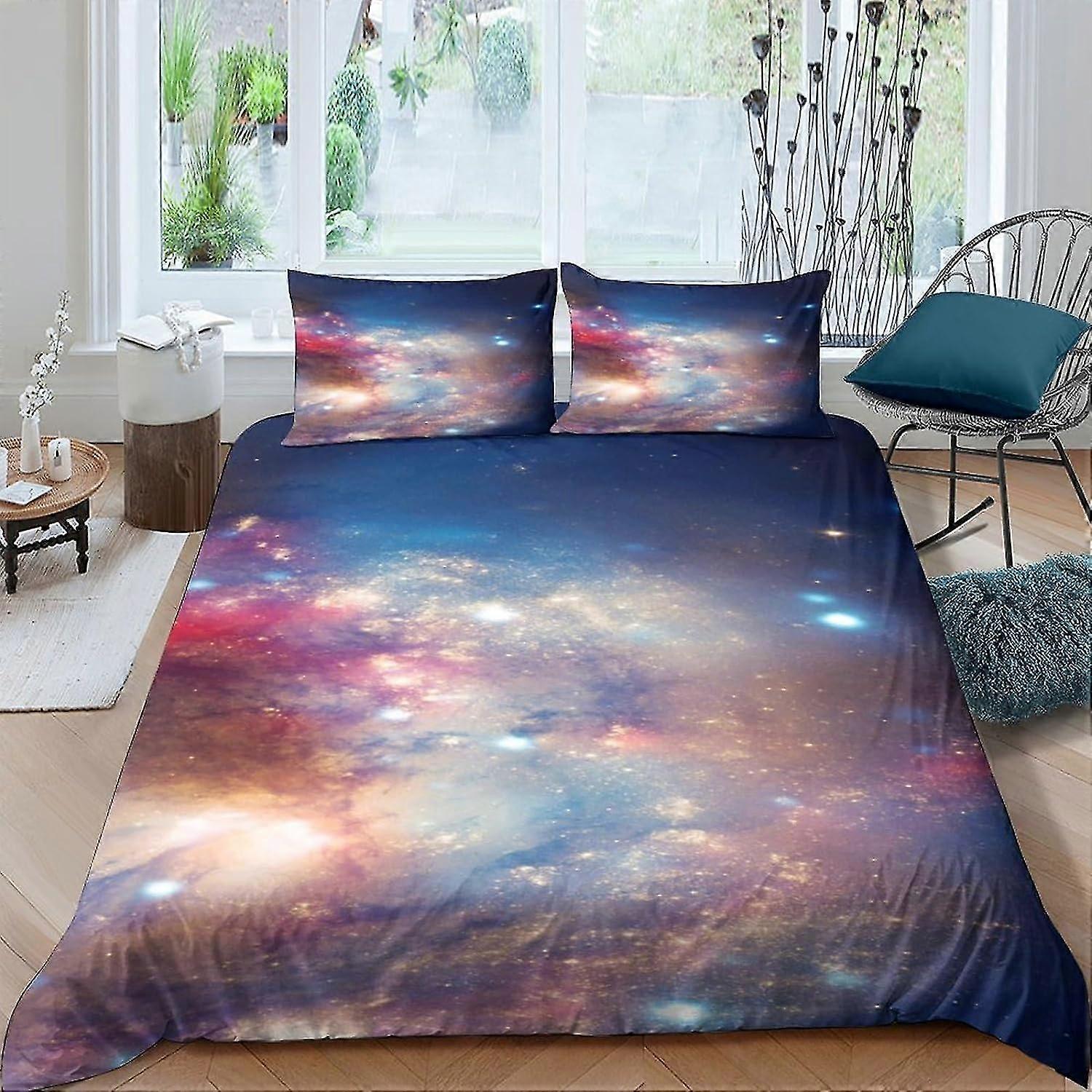 Cosmic Duvet Cover Bedding Set 3 Piece Set Microfiber Polyester Comforter Cover with Zipper Pillowcase for King Size