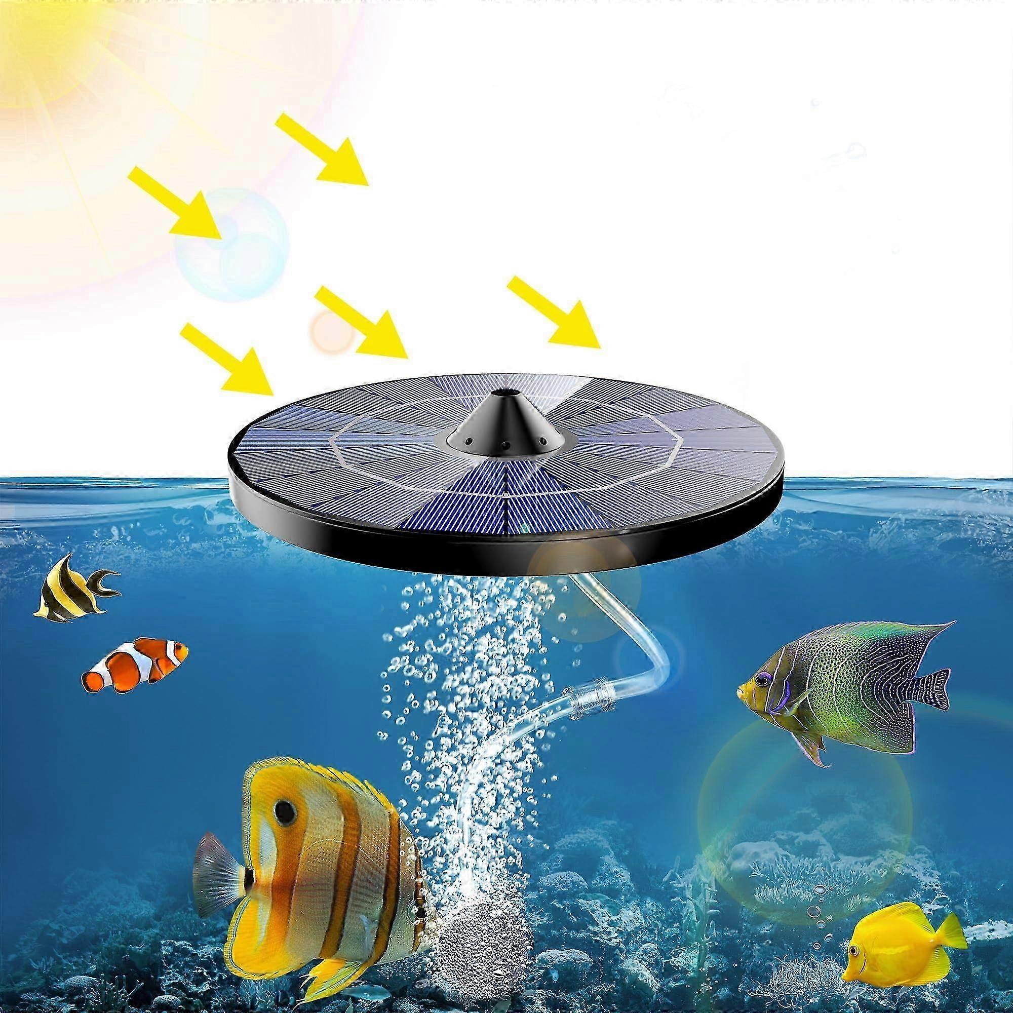 Solar Powered Aerator with Integrated Design for Fish Ponds, Koi Ponds & Hydroponic Systems