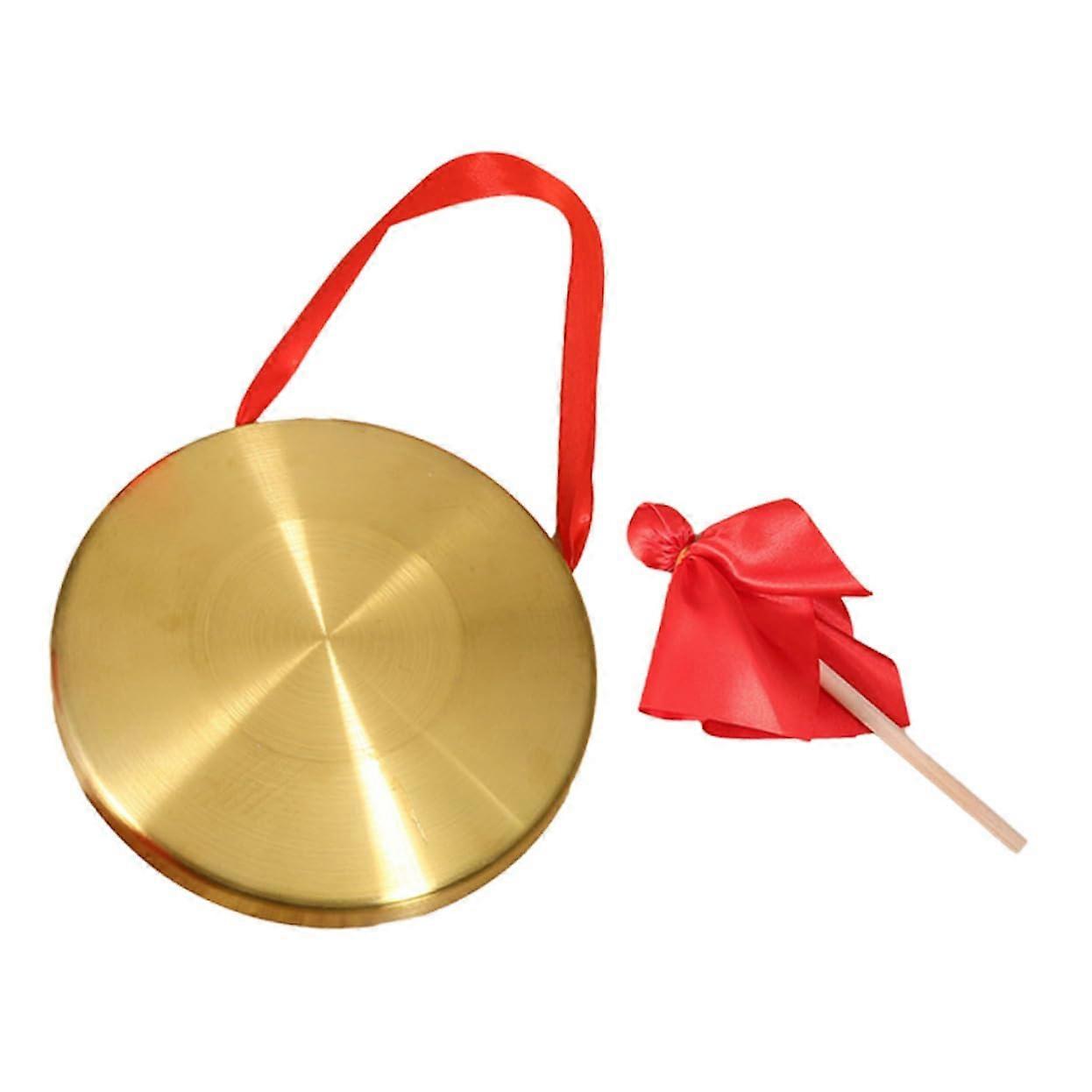 Copper Gong Traditional Chinese Percussion Instrument with Beater and Versatile for Music and Performances for Beginners and Professionals