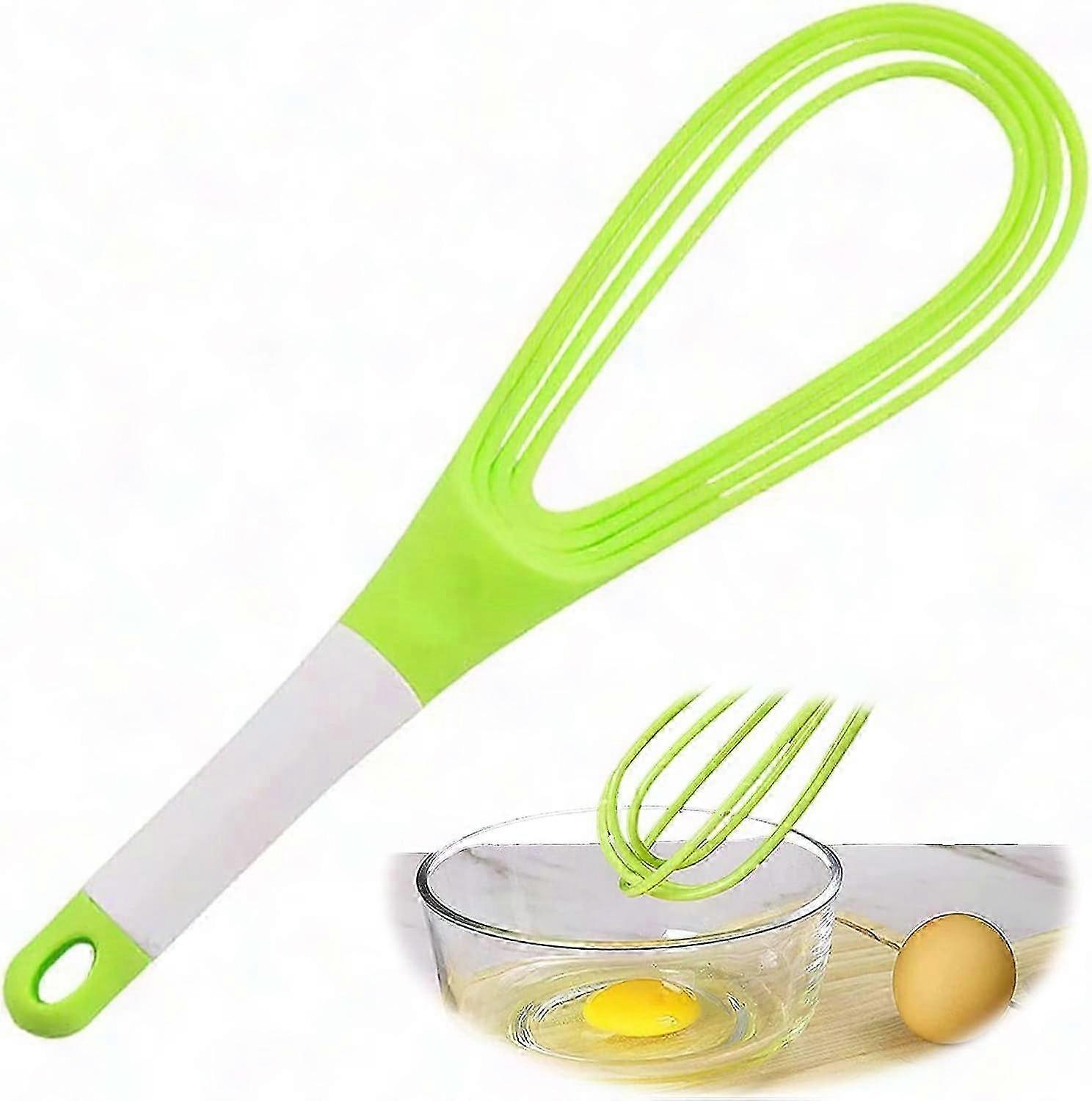 Flat, Balloon & Twist Whisks for Non-Stick Cookware - Egg & Milk Beater for Baking, Cooking, Whisking (Green)