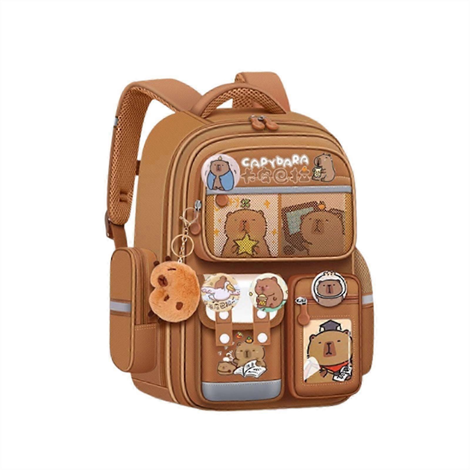 Cute Capybara Cartoon Backpack Spacious And Comfortable School Bag Casual Daypack For School And Activities 01