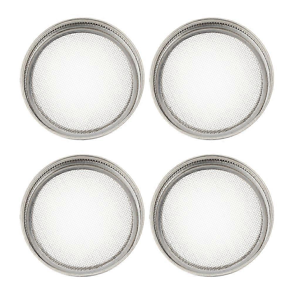 Regular Mouth Canning Lids Stainless Steel Sprouting Lids for Indoor Sprout 4Pcs