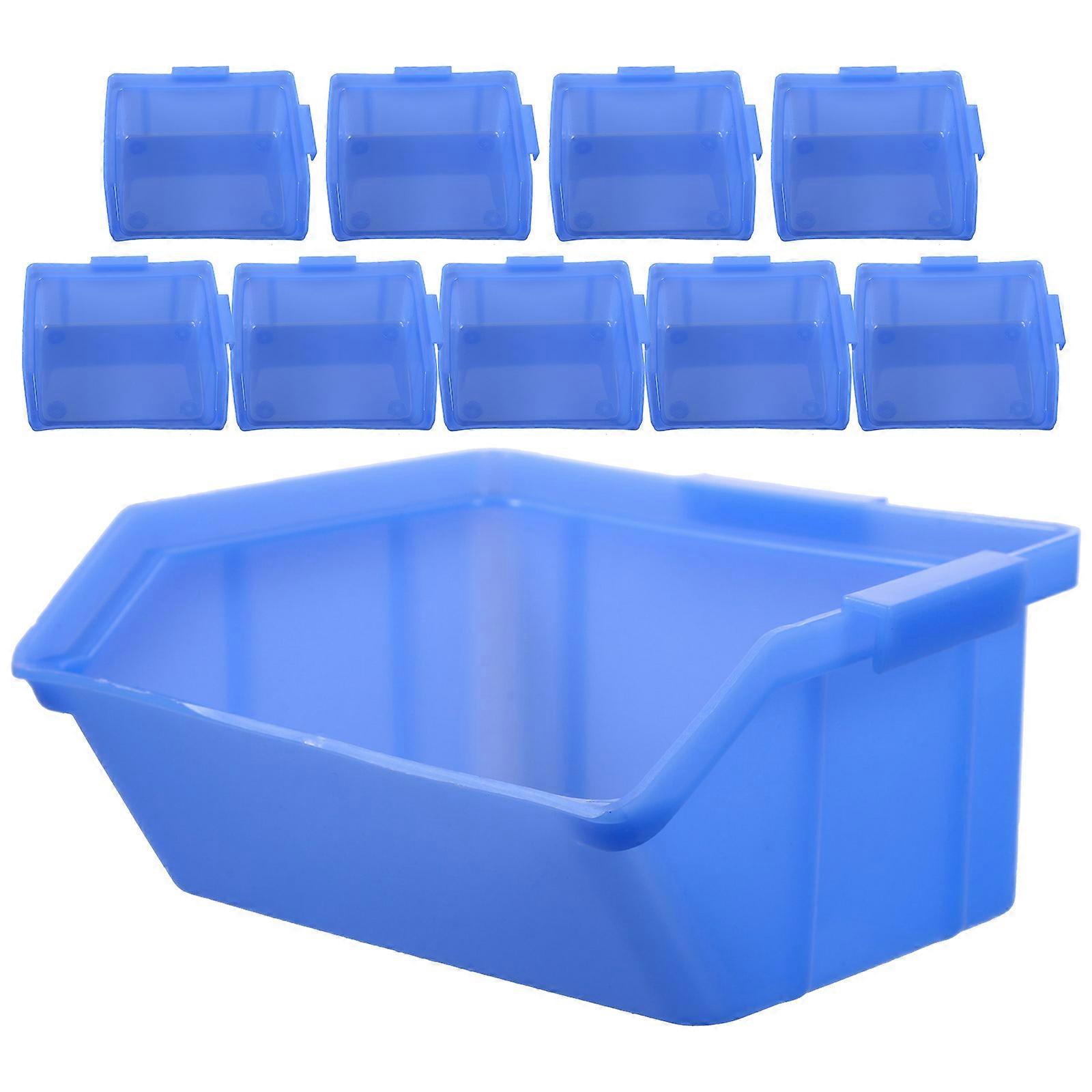 Workshop Container Bins Tool Storage Box Screw Organizer Home Organization Blue 14.00X12.00X6.50CM Thickened Material 10Pcs