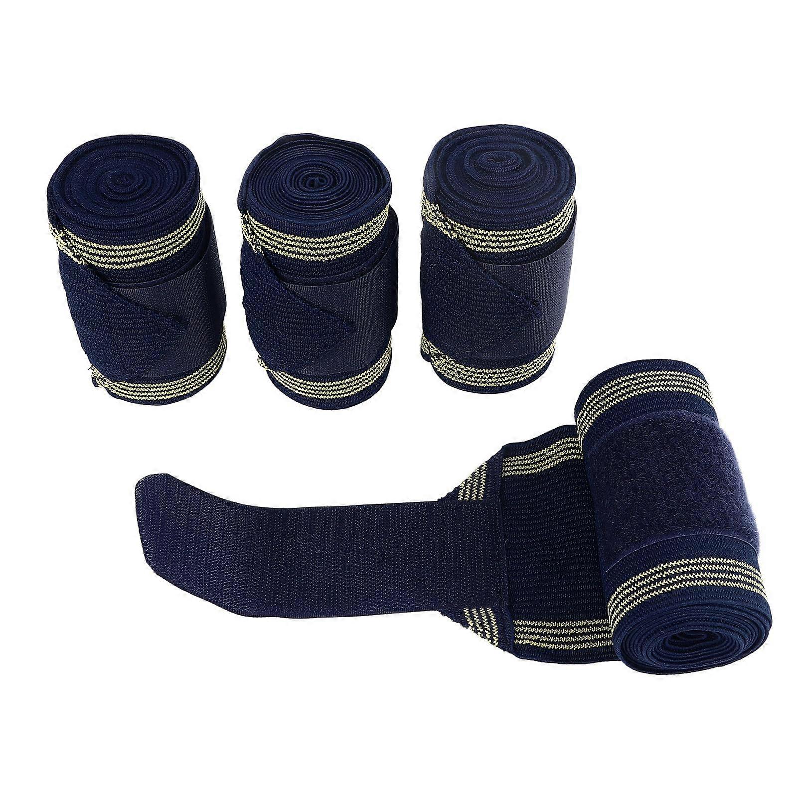 Horse Leg Wraps 4 Pack Fleece Bandages for Horses and Sheep, Standing Bandages for Training and Stable Support