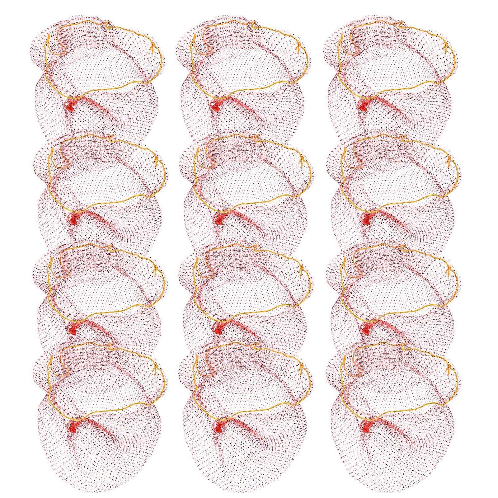 Watermelon Net Bags Thickened Mesh Bags for Storage 50Pcs Red Drawstring