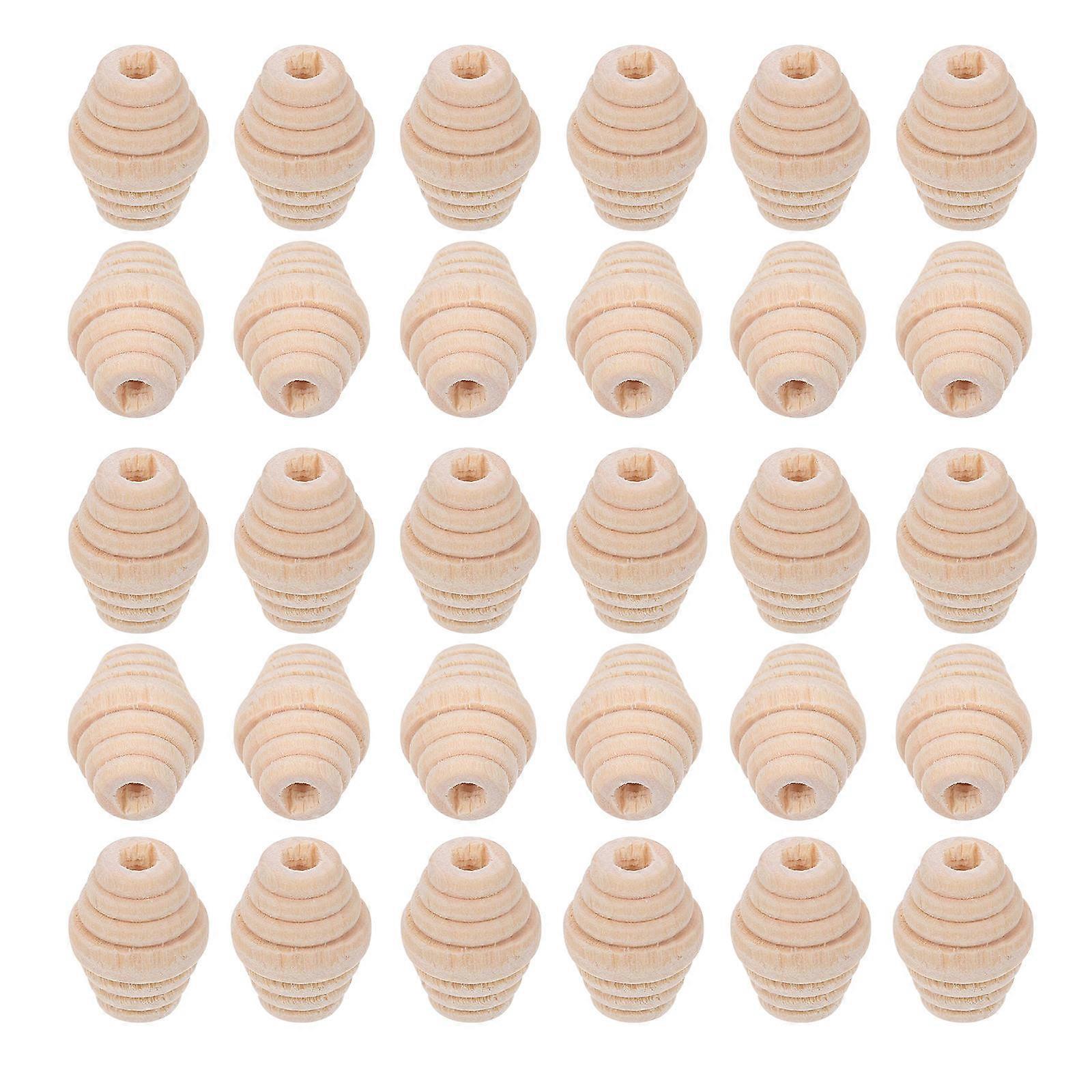 Creative DIY Wood Bead Charms for Decoration Use Brown Color Synthetic Material 50Pcs